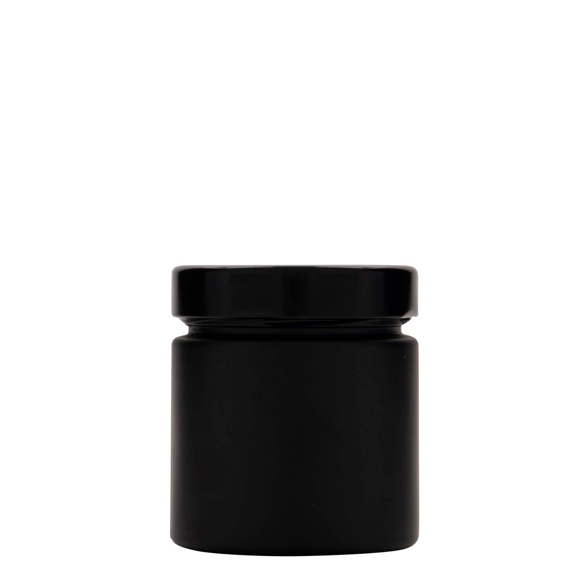 220 ml στρογγυλό γυαλί 'Aurora', μαύρο, στόμιο: Deep-Twist-Off (DTO 66)