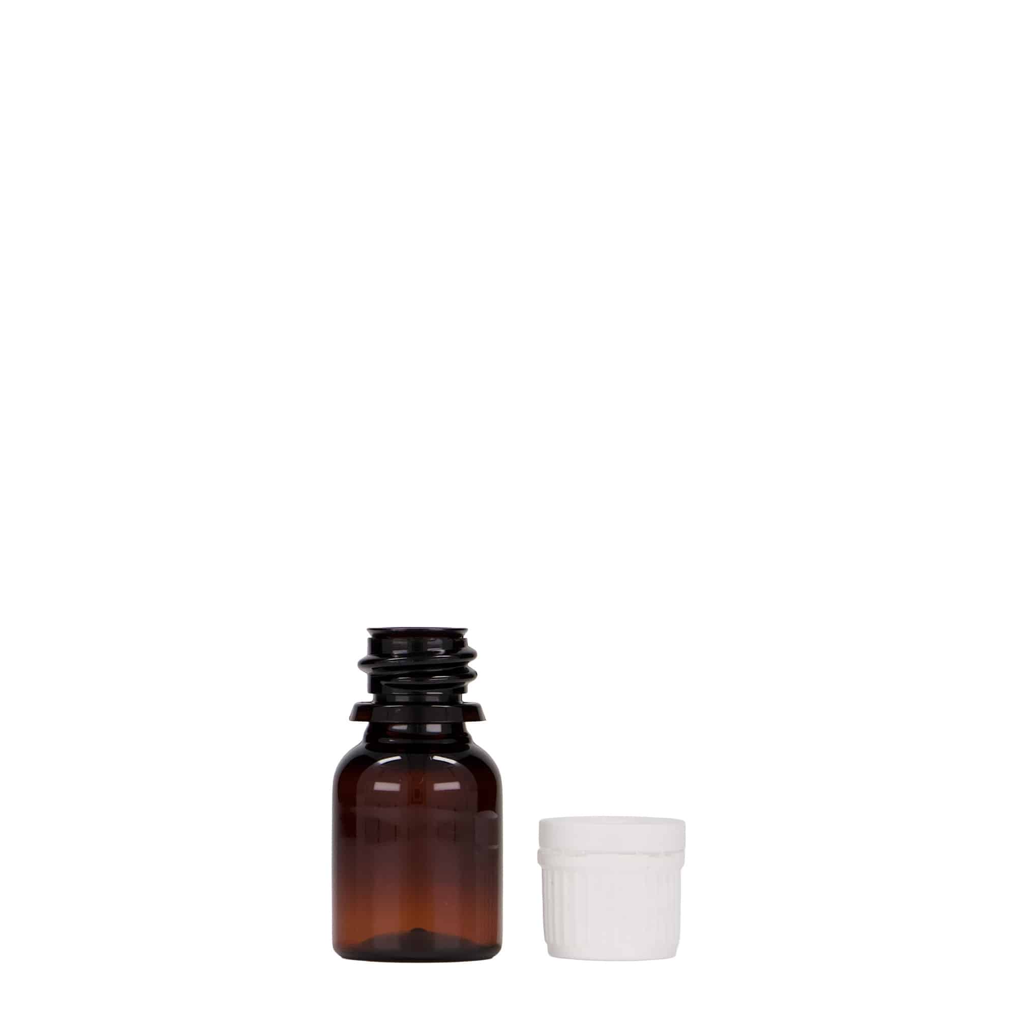10 ml φιαλίδιο PET για φάρμακα 'Easy Living', καφέ, πλαστικό, στόμιο: DIN 18