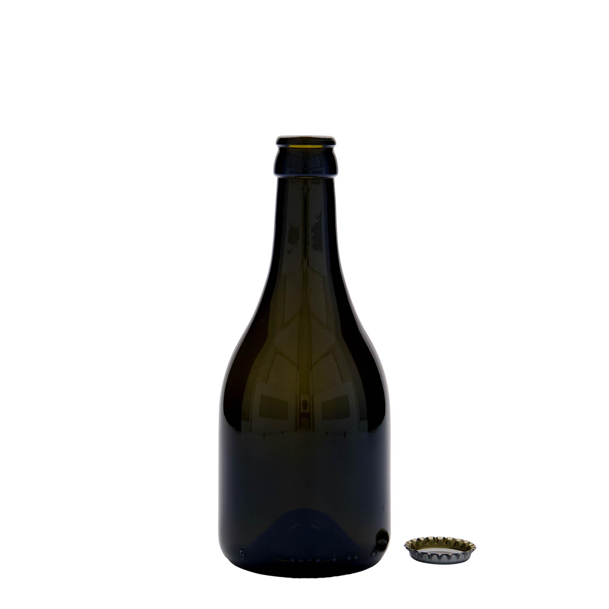 330 ml μπουκάλι μπύρας 'Horta', γυαλί, παλαιωμένο πράσινο, στόμιο: καπάκι κορώνας