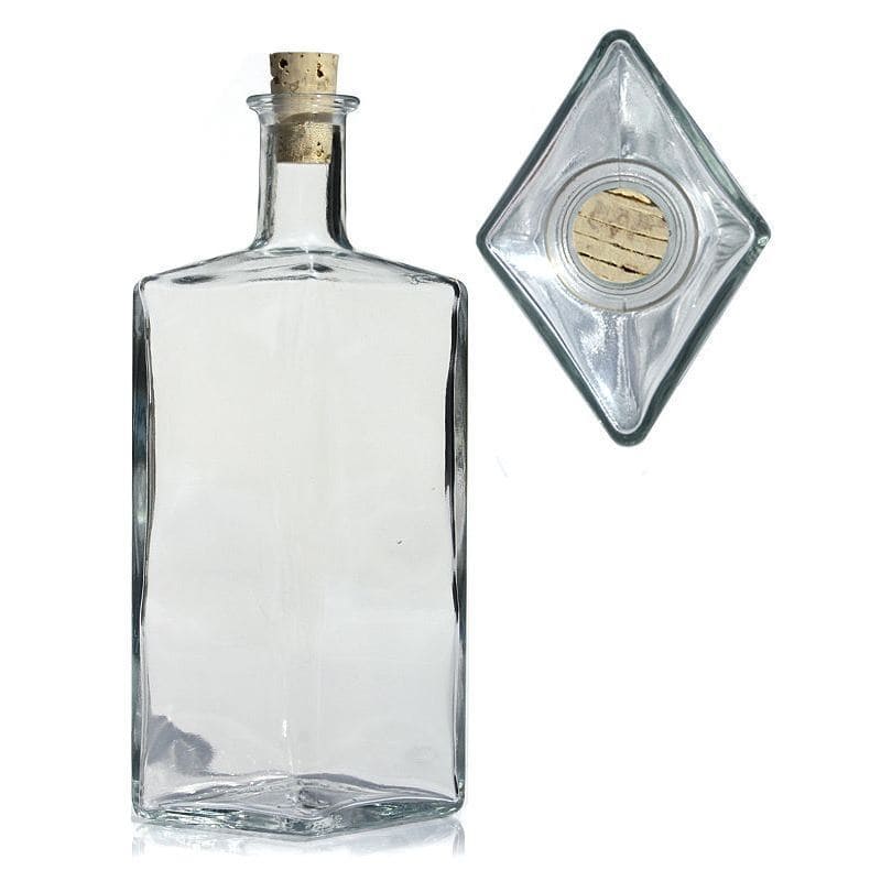 Γυάλινο μπουκάλι 'Riva' 500 ml, ρομβοειδές, στόμιο: φελλός Γυάλινο μπουκάλι 'Riva' 500 ml, ρομβοειδές, στόμιο: φελλός