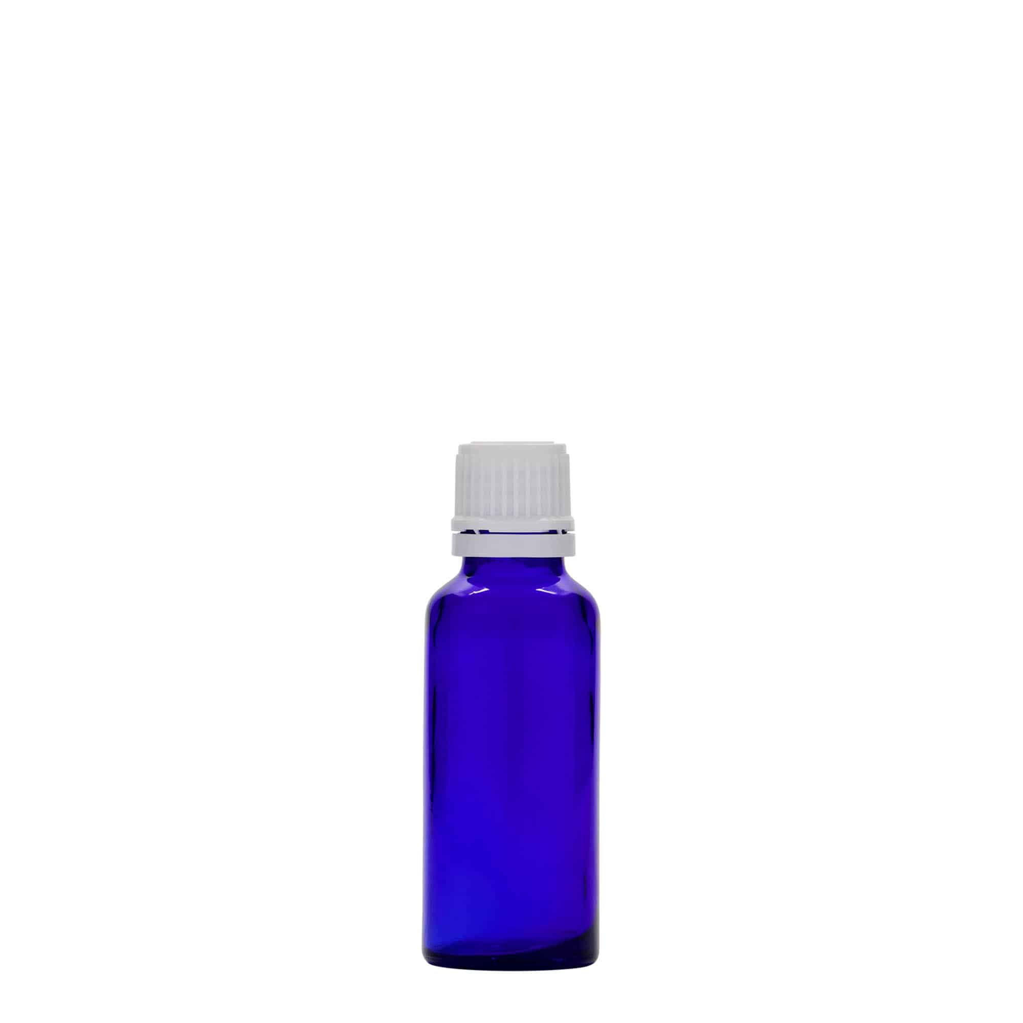 30 ml φιαλίδιο φαρμάκου, γυαλί, βασιλικό μπλε, στόμιο: DIN 18