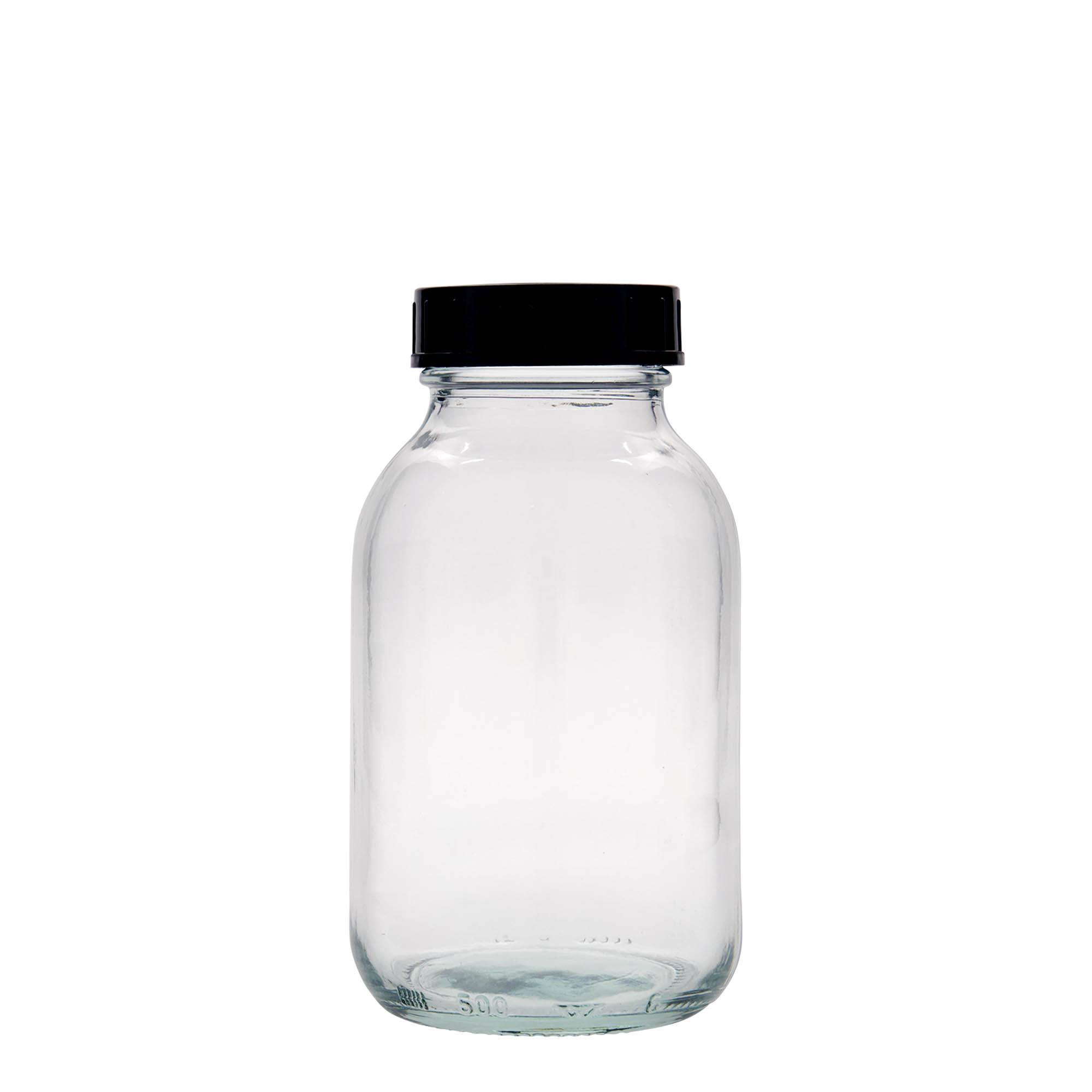 500 ml Βαθύ λαιμός γυάλινο δοχείο, Στόμιο: DIN 55