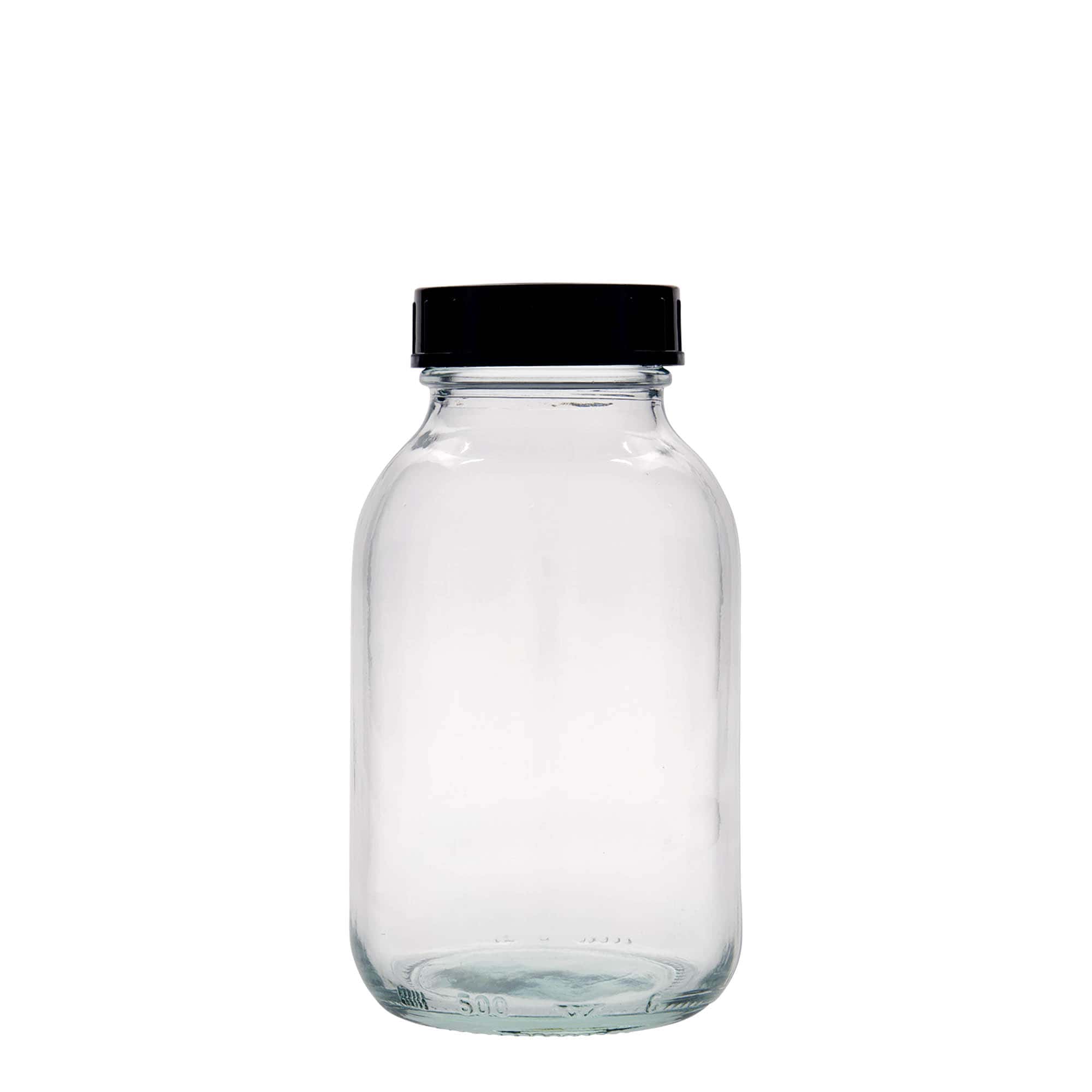 500 ml Βαθύ λαιμός γυάλινο δοχείο, Στόμιο: DIN 55