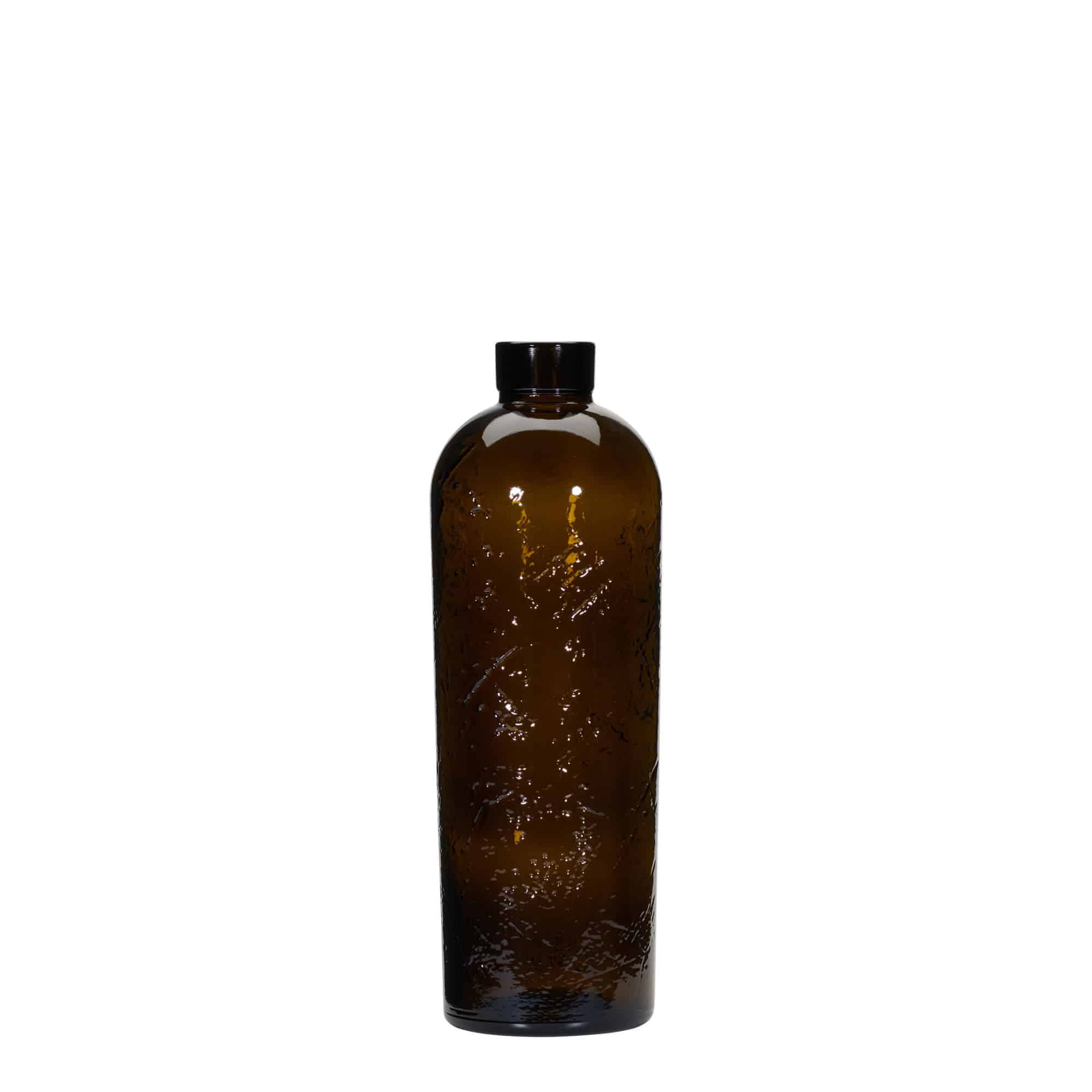 700 ml Άγρια Κατασκευασμένο Γυάλινο Μπουκάλι 'Natural', καφέ, Λαιμός: Φελλός
