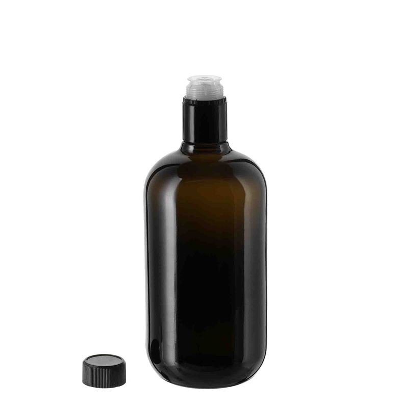 750 ml μπουκάλι ξυδιού/ελαιολάδου 'Biolio', γυαλί, αρχαίο πράσινο, στόμιο: DOP