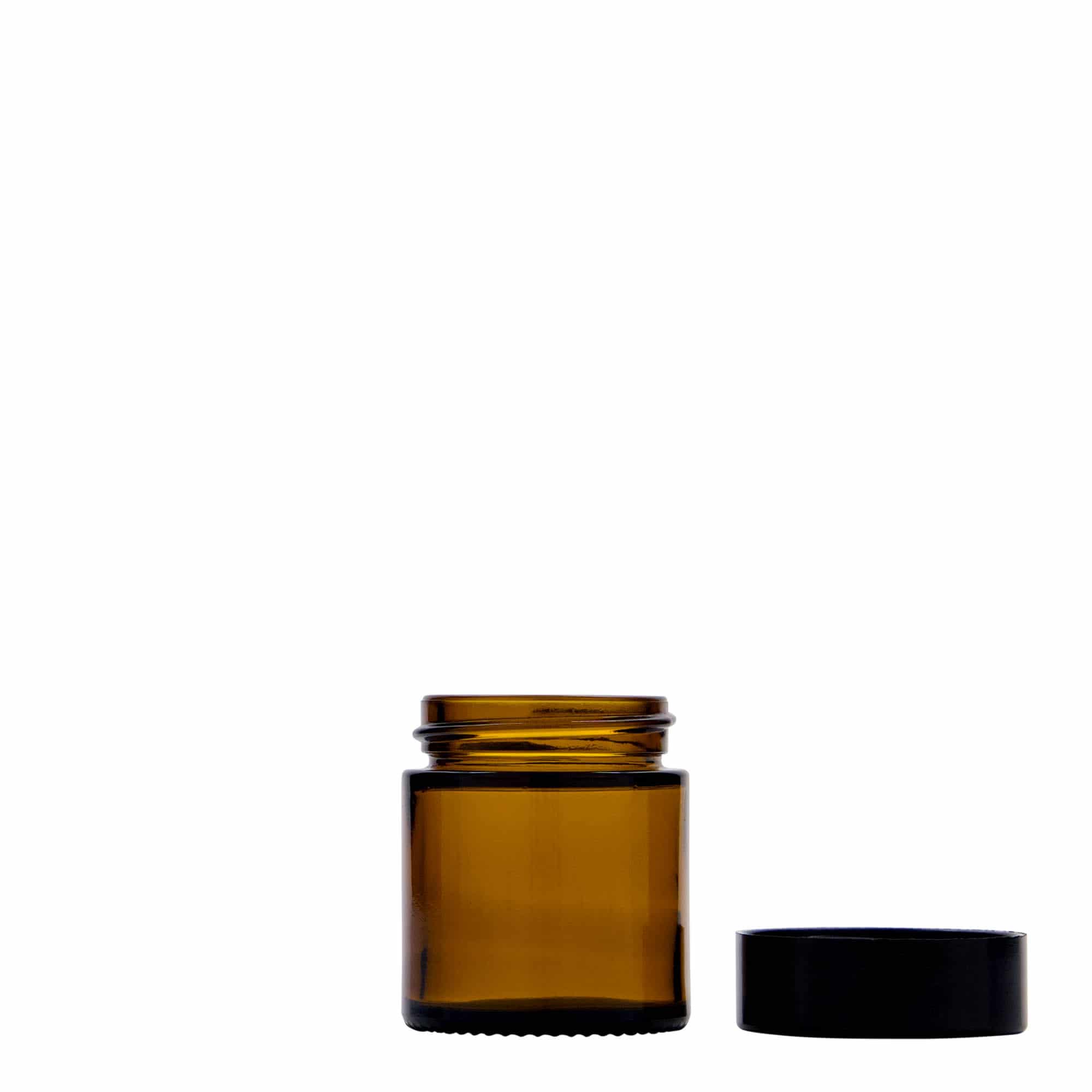 30 ml βαζάκι 'Brown Line', γυάλινο, καφέ, στόμιο: βιδωτό καπάκι