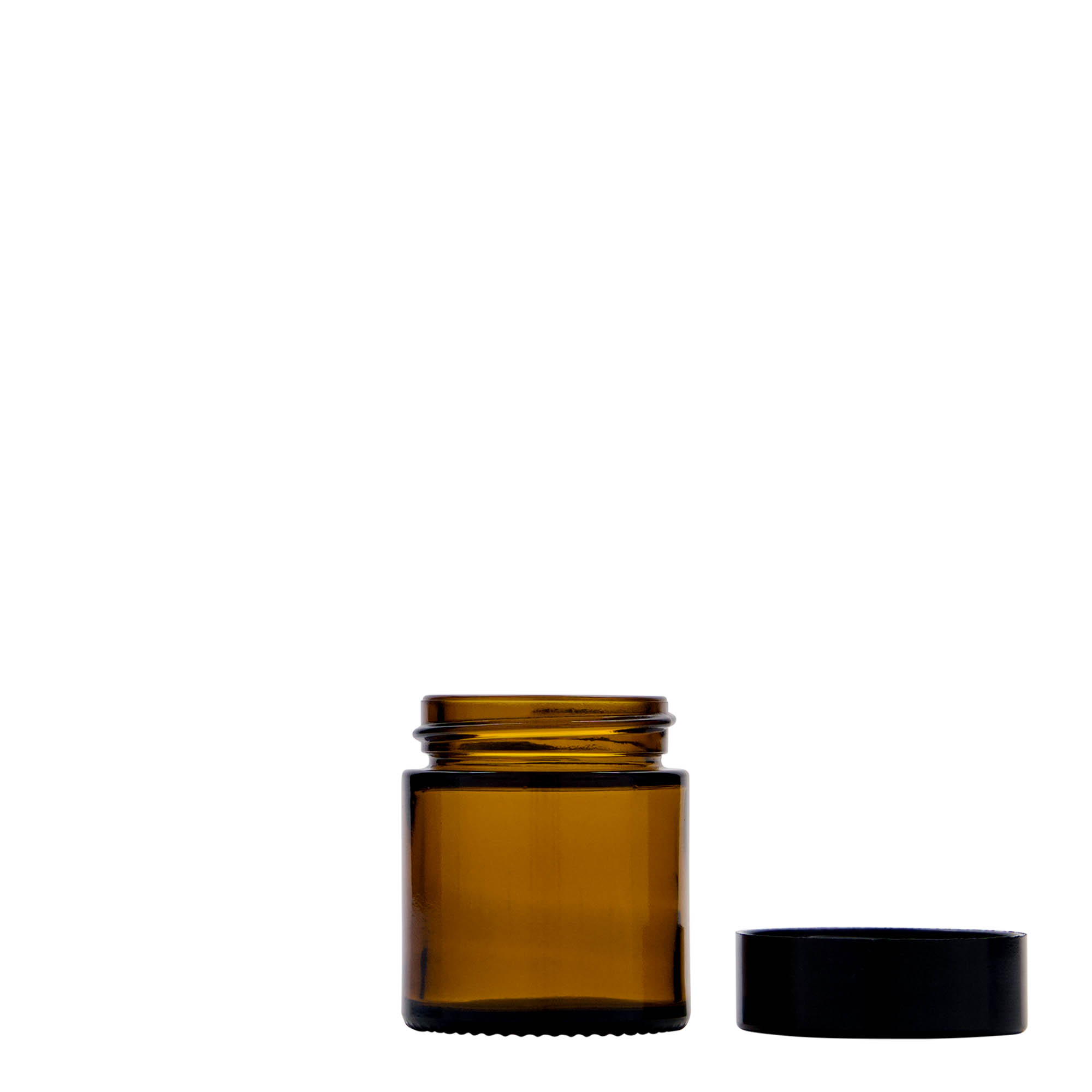 30 ml βαζάκι 'Brown Line', γυάλινο, καφέ, στόμιο: βιδωτό καπάκι