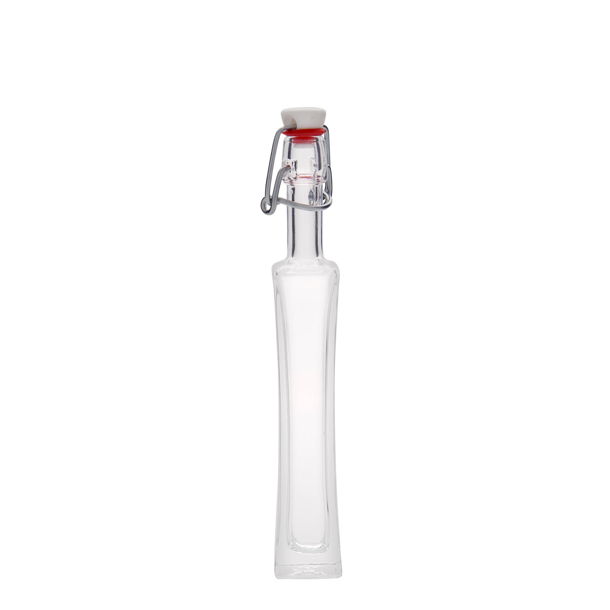 40 ml γυάλινο μπουκάλι 'Koko', τετράγωνο, στόμιο: κλιπ κλεισίματος