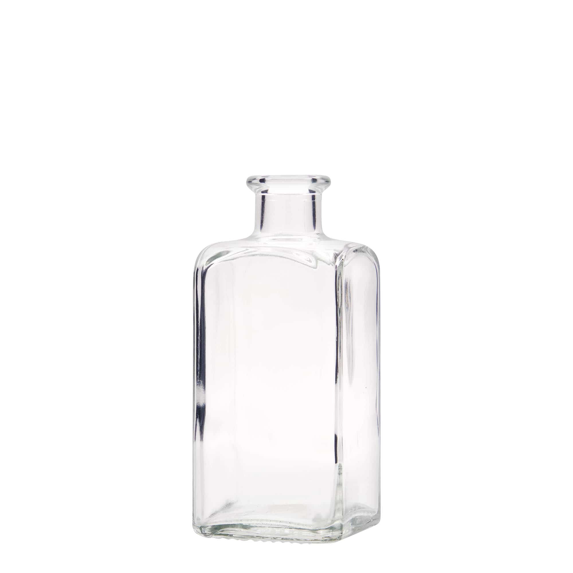 250 ml γυάλινο μπουκάλι Apotheker Carré, τετράγωνο, στόμιο: φελλός