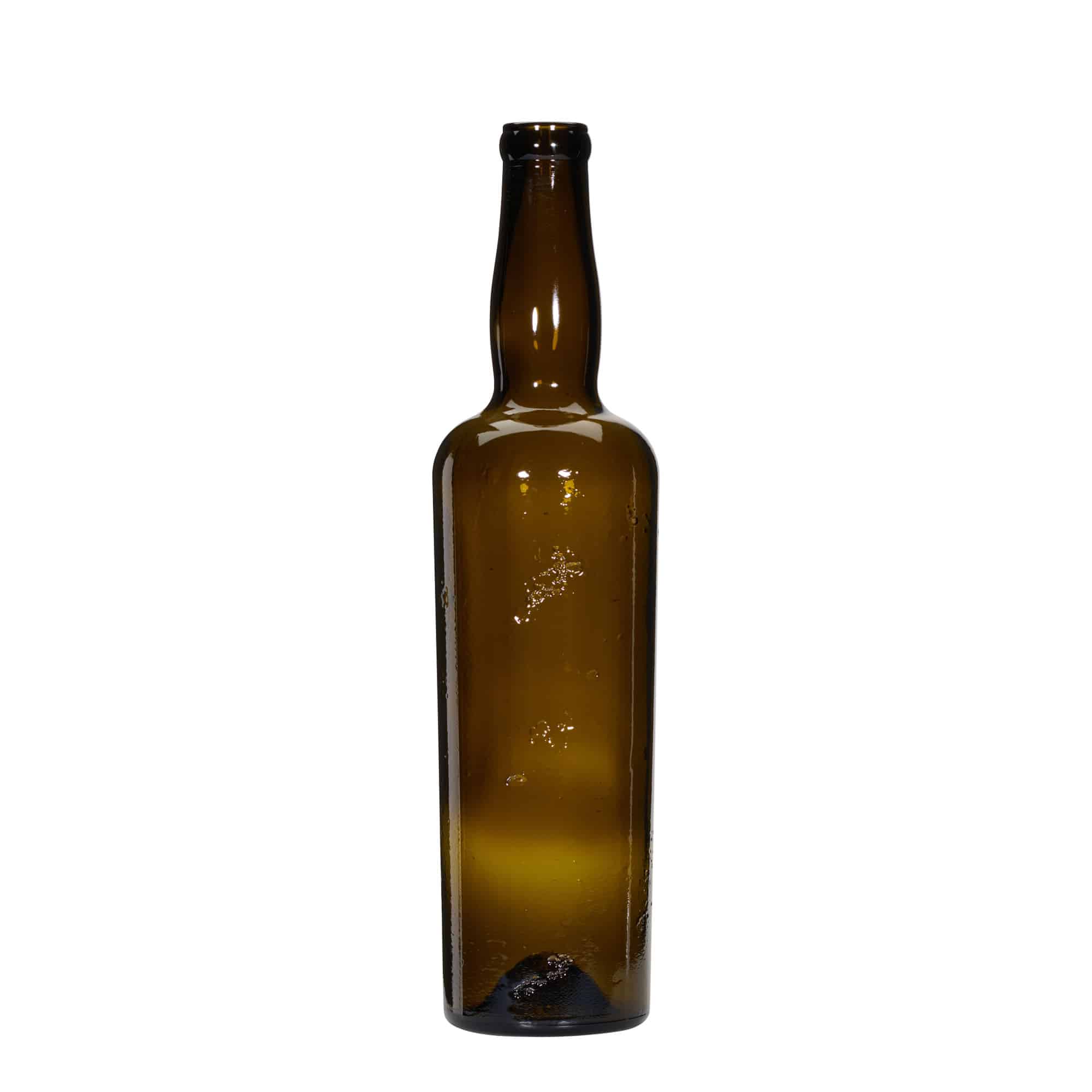 750 ml Άγρια Κατασκευασμένο Γυάλινο Μπουκάλι 'Siroco', καφέ, στόμιο: φελλός
