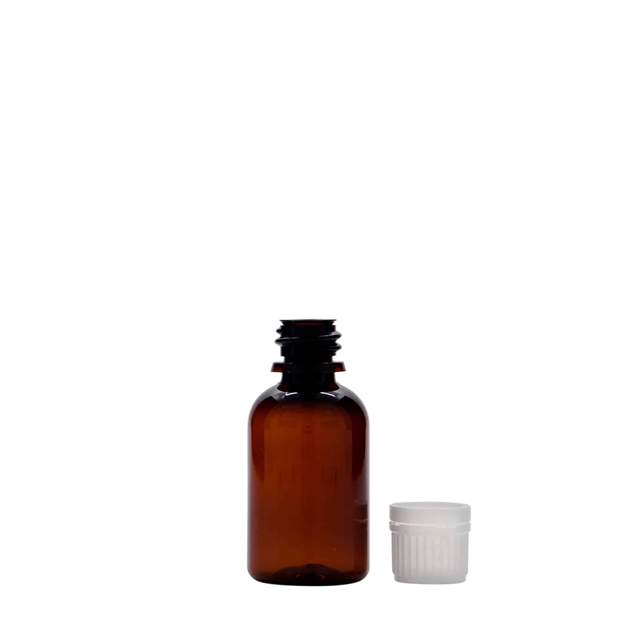 Μπουκάλι φαρμάκου PET 'Easy Living' 30 ml, καφέ, πλαστικό, στόμιο: DIN 18