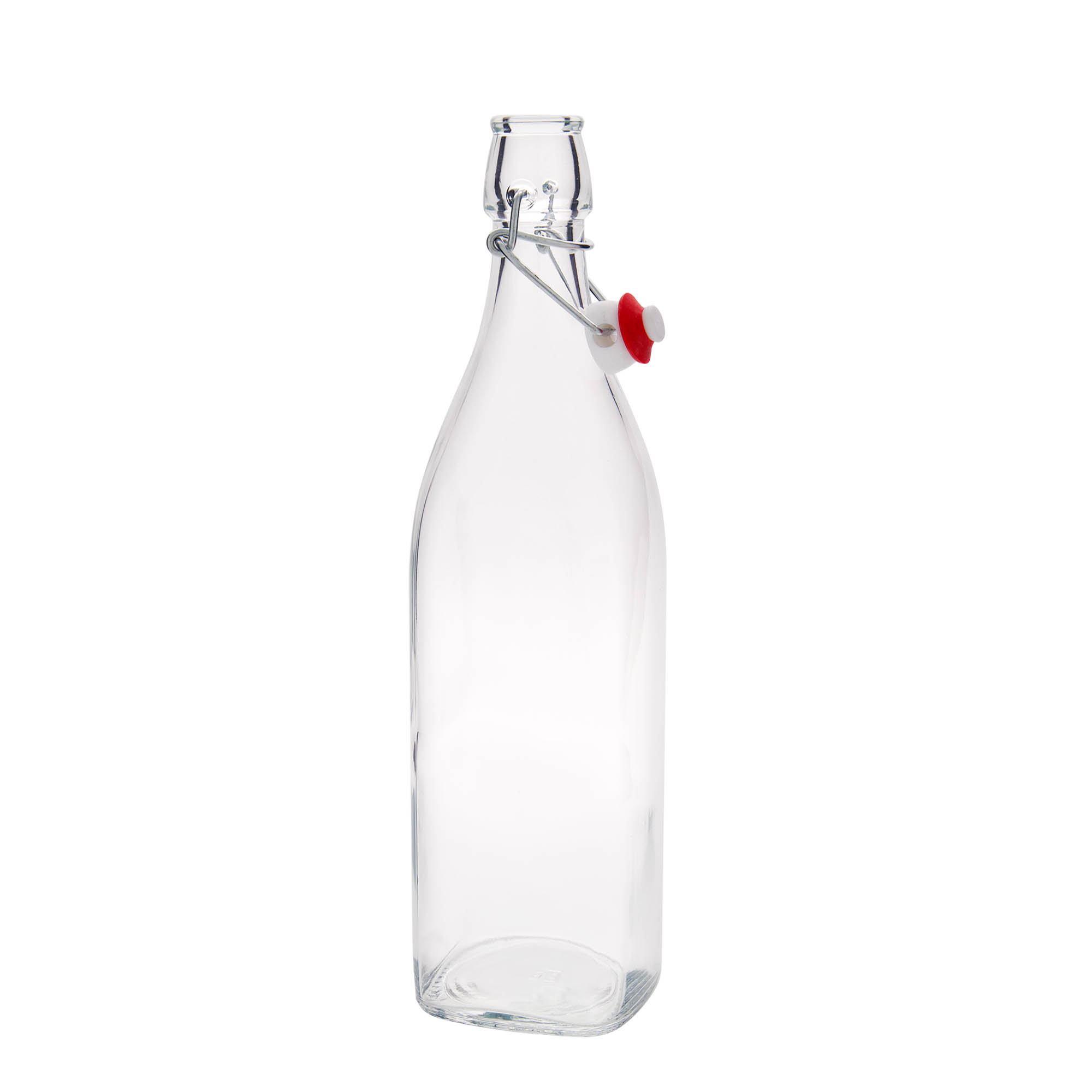 1.000 ml γυάλινο μπουκάλι 'Swing, τετράγωνο, στόμιο: κλείσιμο με μανταλάκι 1.000 ml γυάλινο μπουκάλι 'Swing, τετράγωνο, στόμιο: κλείσιμο με μανταλάκι