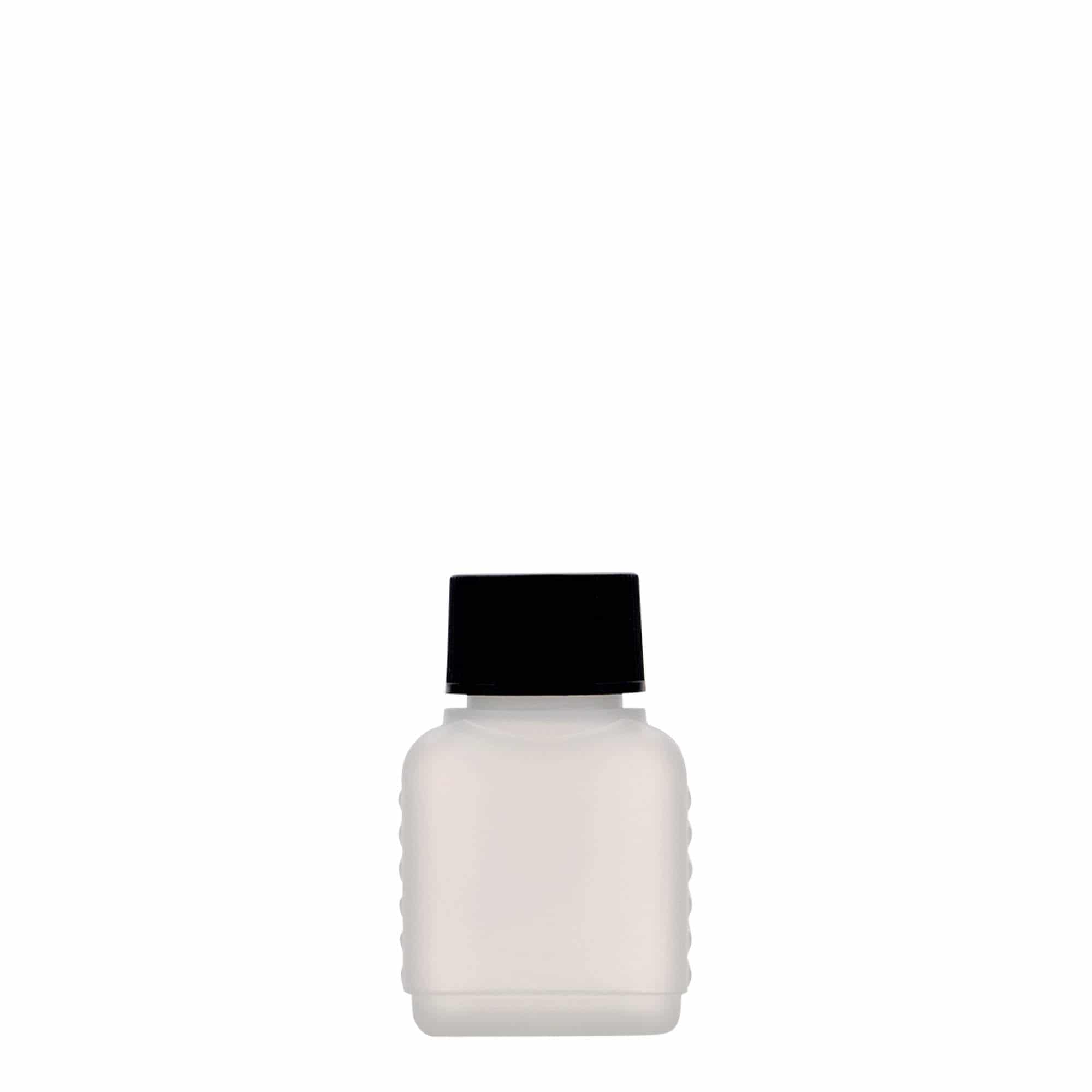 50 ml δοχείο κανίστρου, ορθογώνιο, πλαστικό HDPE, φυσικό, στόμιο: DIN 25