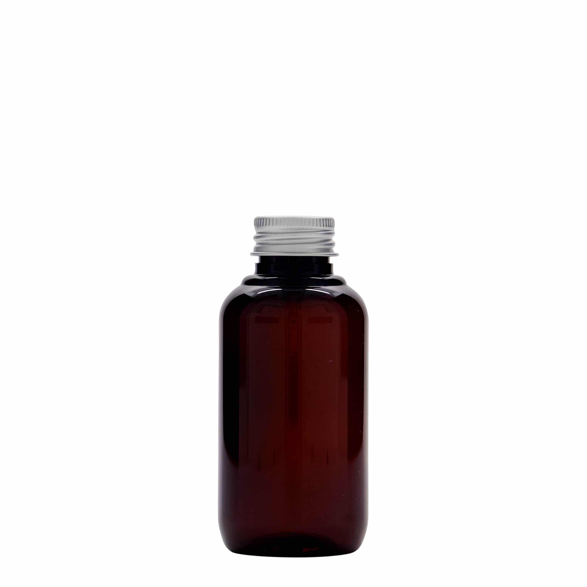 100 ml φιάλη από ανακυκλωμένο πλαστικό 'Victor's Best', PCR, καφέ, στόμιο: 24/410