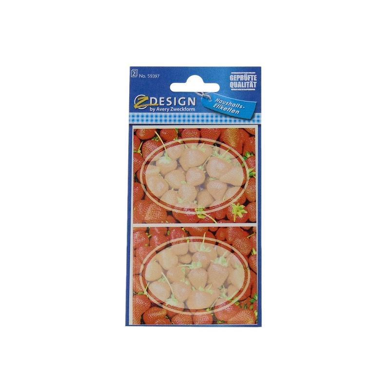 Ετικέτες Zweckform 'Φράουλες', οβάλ, χαρτί, πολύχρωμες Ετικέτες Zweckform 'Φράουλες', οβάλ, χαρτί, πολύχρωμες
