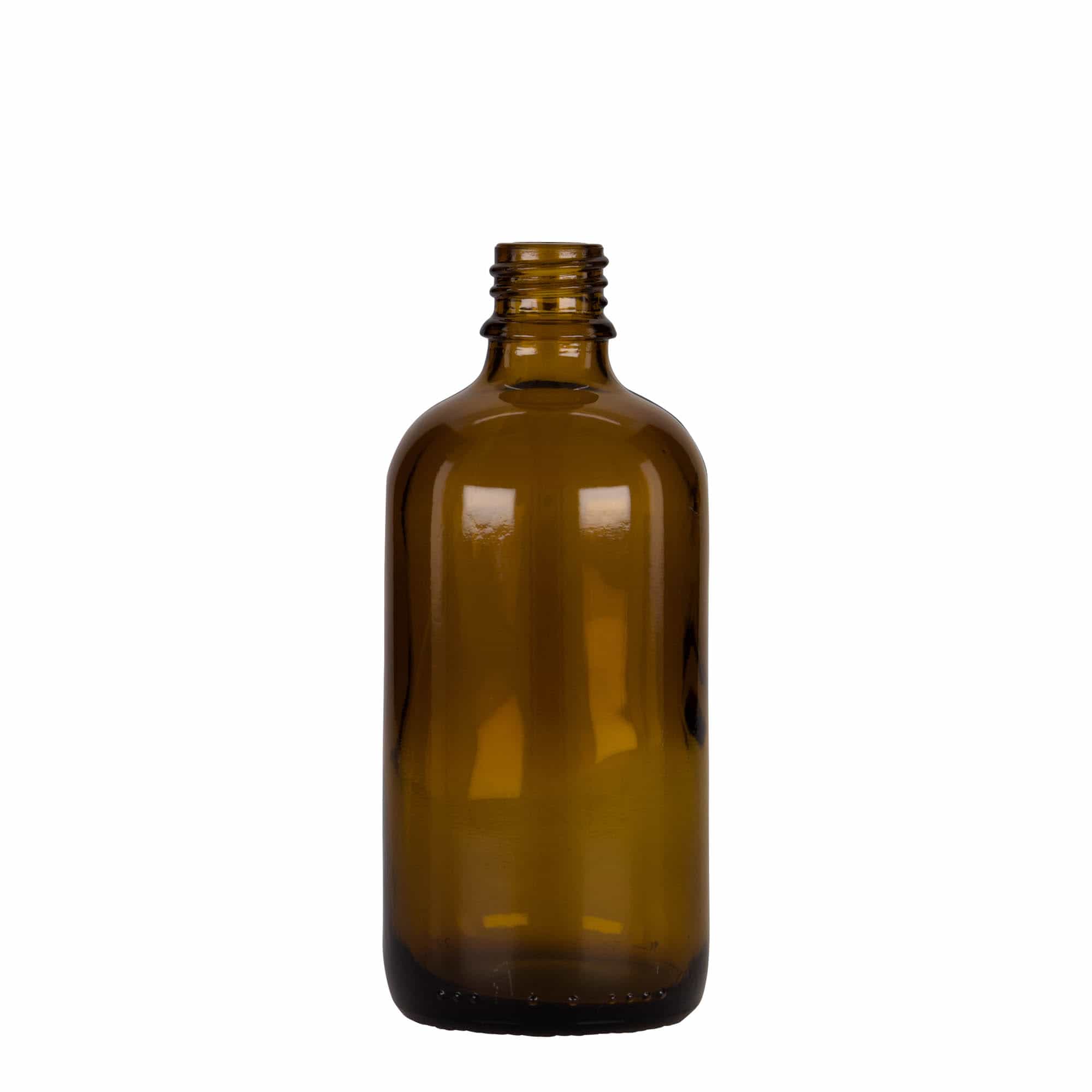 100 ml φιαλίδιο με πιπέτα, ιατρικό, γυάλινο, καφέ-μαύρο, στόμιο: DIN 18