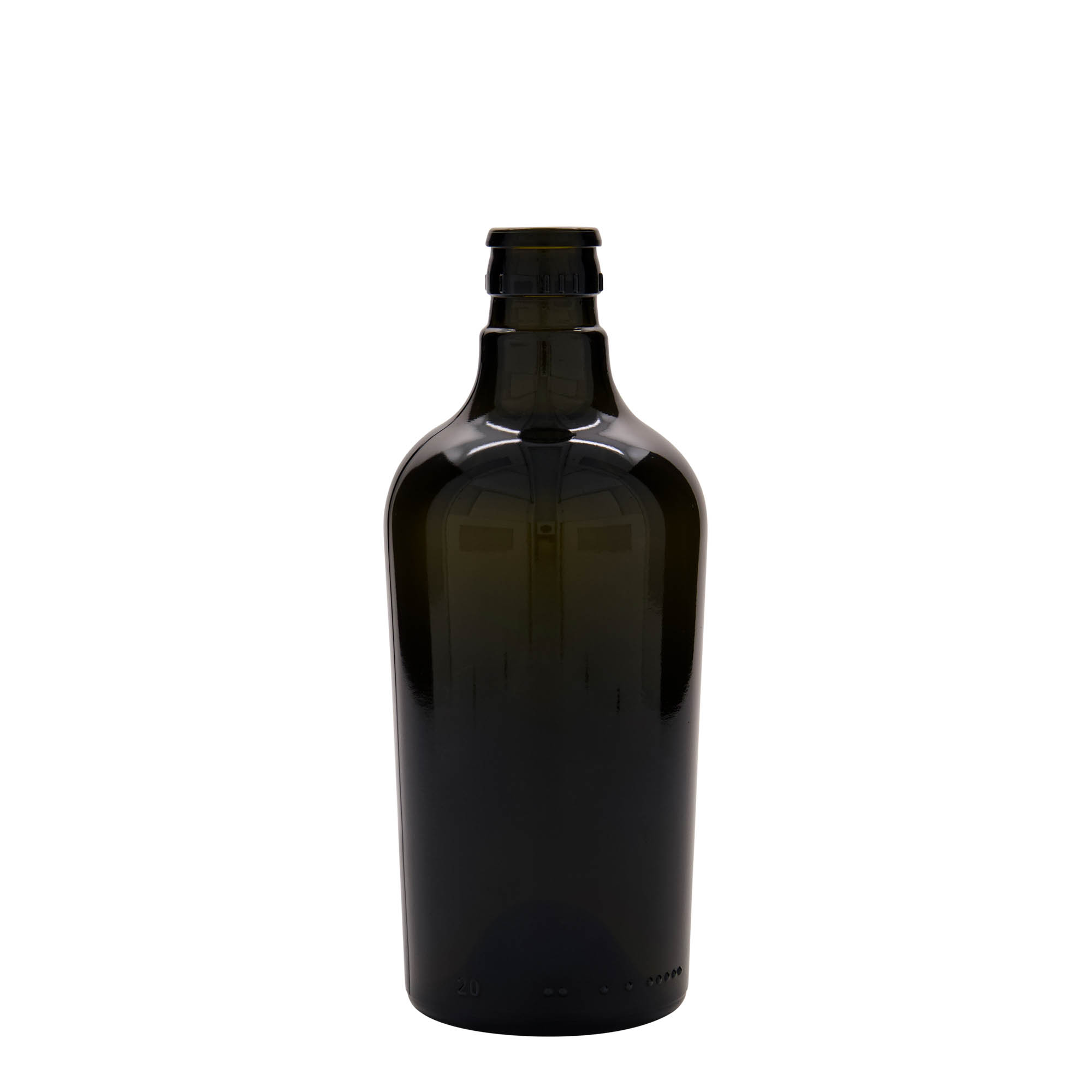 500 ml μπουκάλι ξυδιού/λαδιού 'Oleum', γυαλί, παλαιωμένο πράσινο, στόμιο: DOP