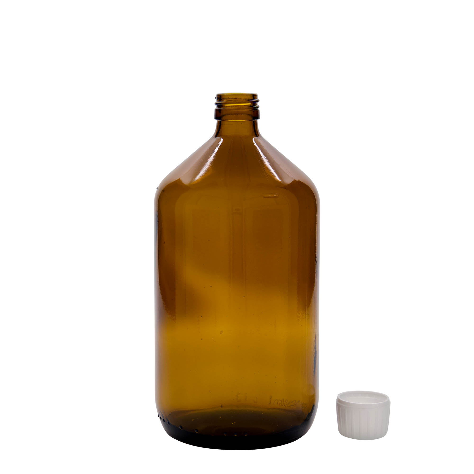 1.000 ml φιαλίδιο ιατρικής, καφέ, γυαλί, στόμιο: PP 28