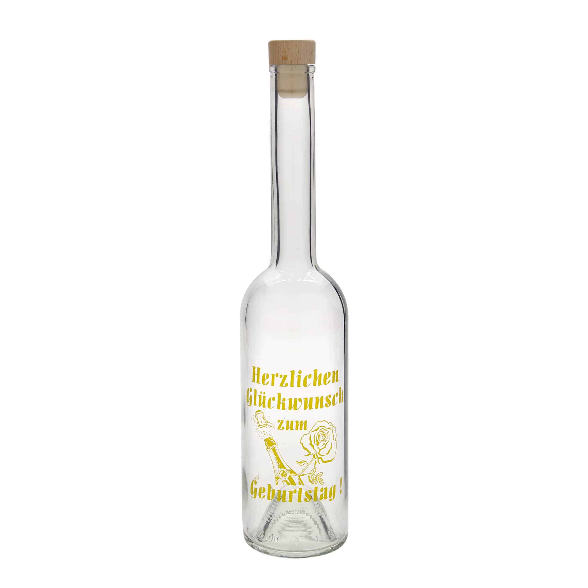 500 ml γυάλινο μπουκάλι 'Opera', σχέδιο: Μήλο, στόμιο: Φελλός