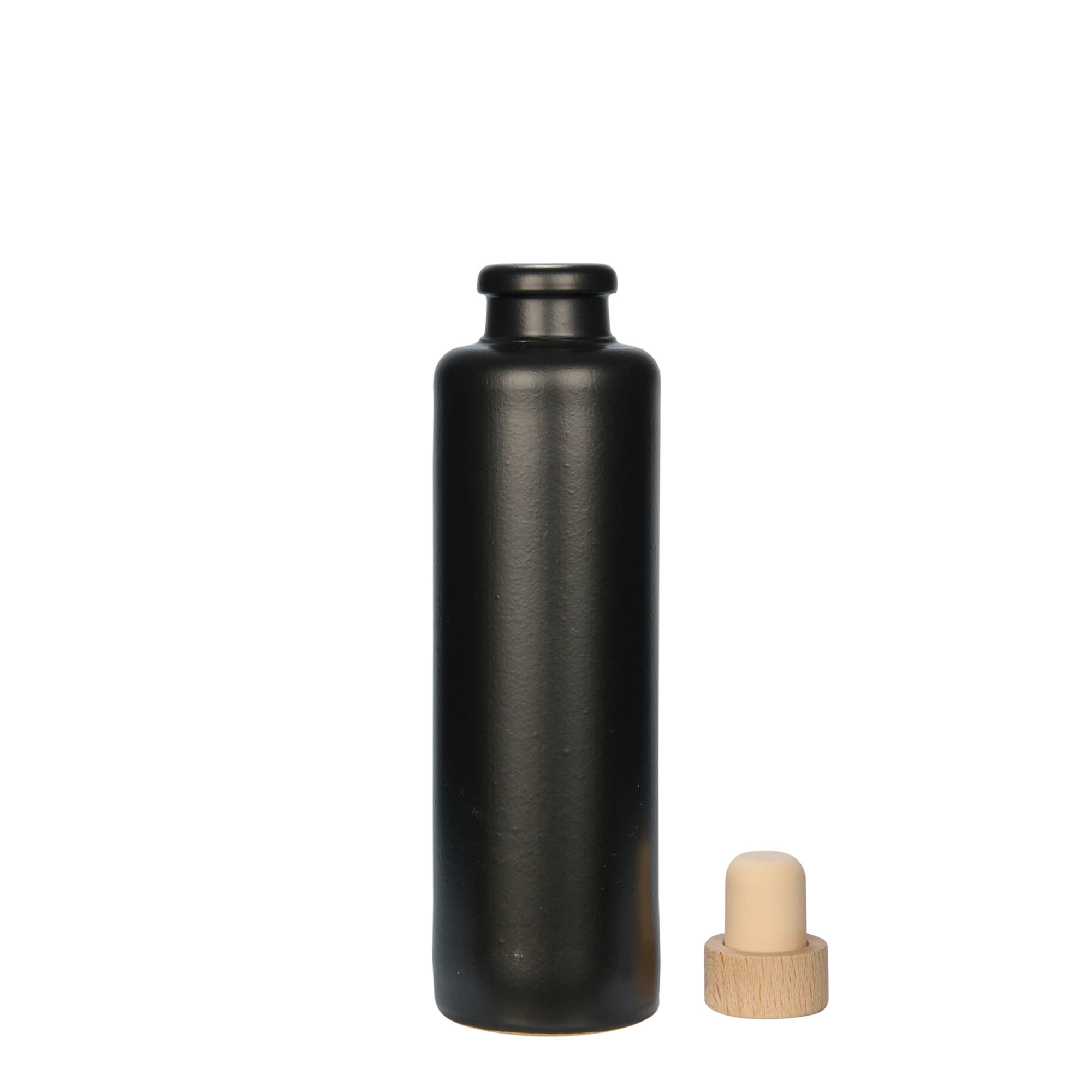 200 ml πήλινο δοχείο, κεραμικό, μαύρο, στόμιο: φελλός