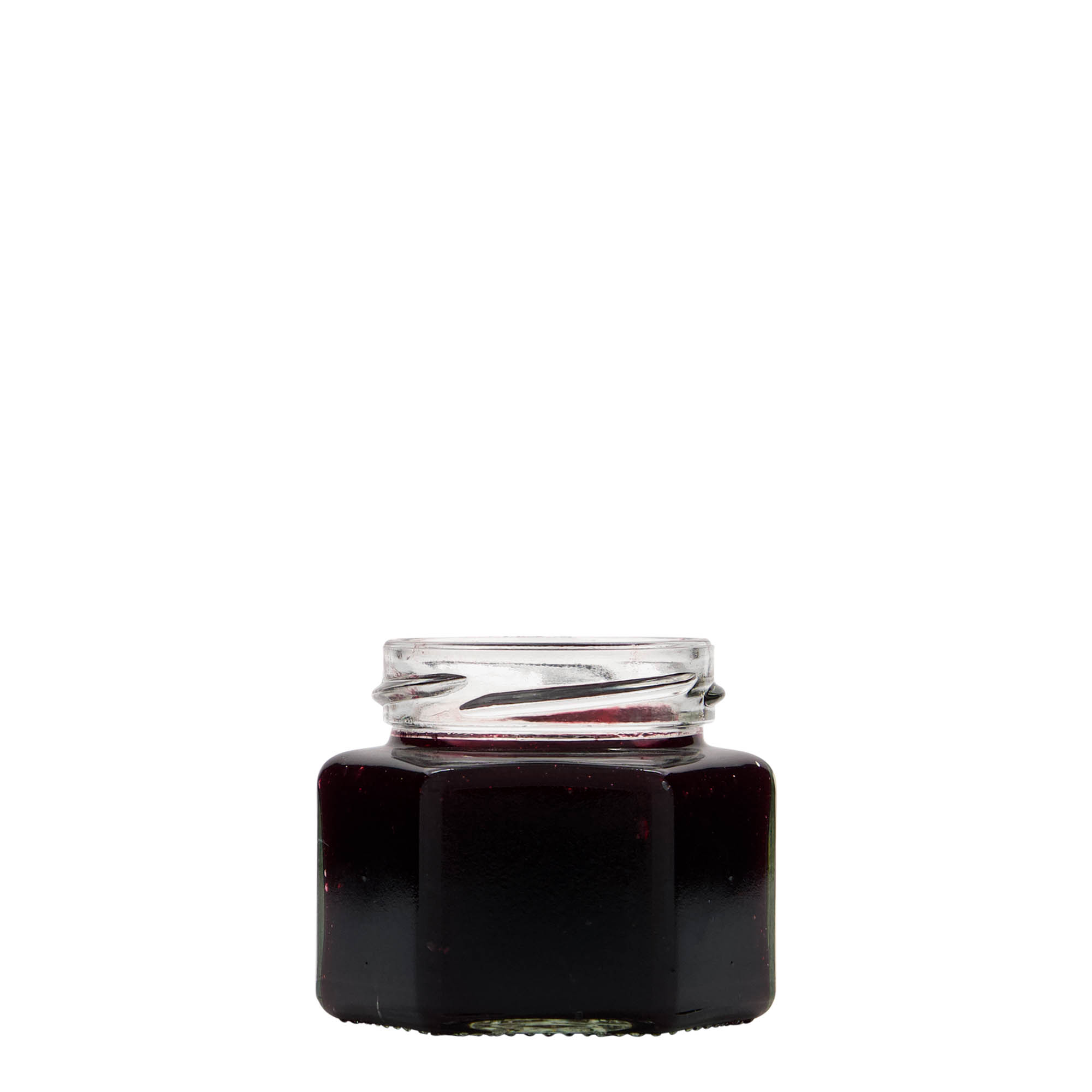 106 ml εξαγωνικό γυάλινο δοχείο, στόμιο: Twist-Off (TO 53) 106 ml εξαγωνικό γυάλινο δοχείο, στόμιο: Twist-Off (TO 53)