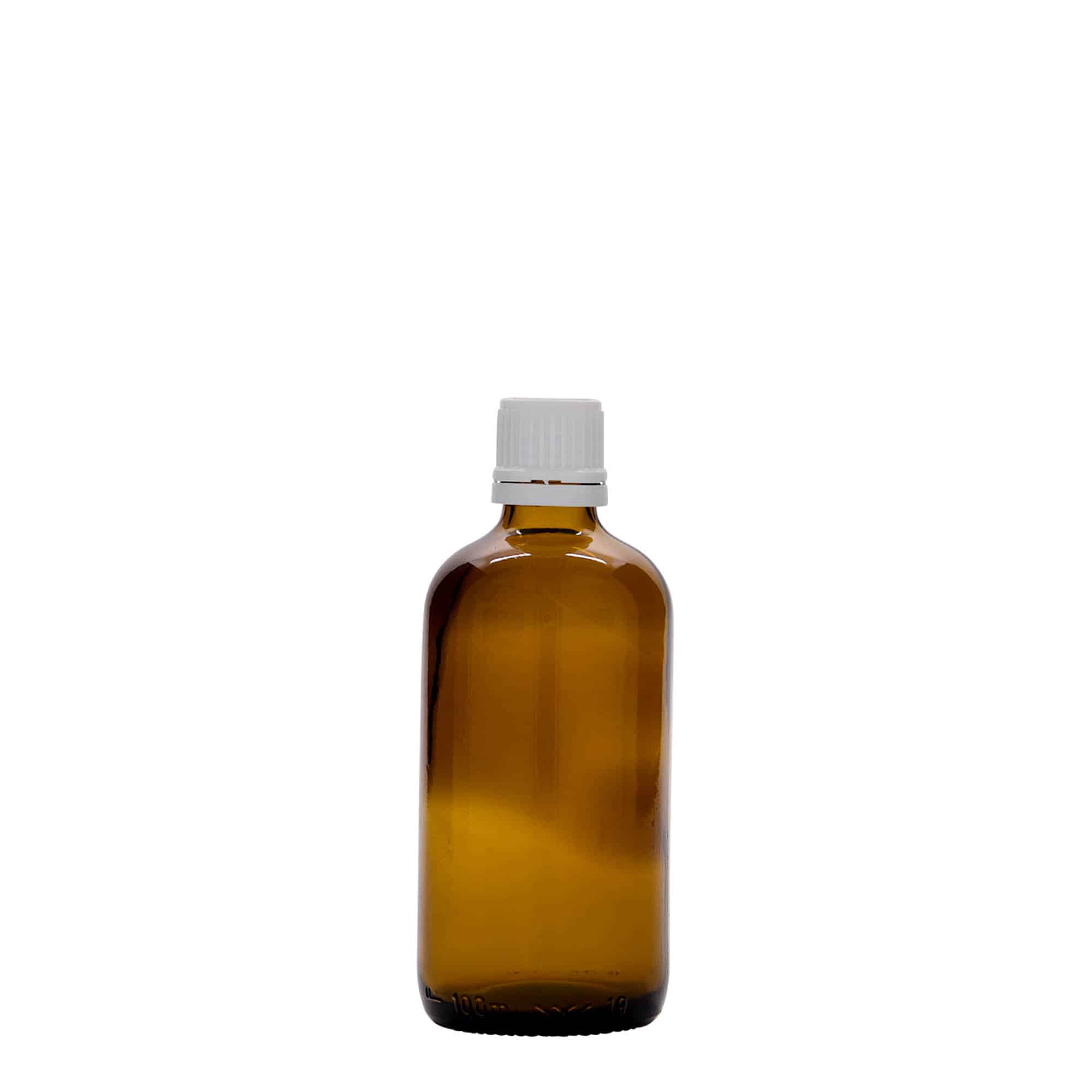 100 ml ιατρικό μπουκάλι, γυάλινο, καφέ, στόμιο: DIN 18