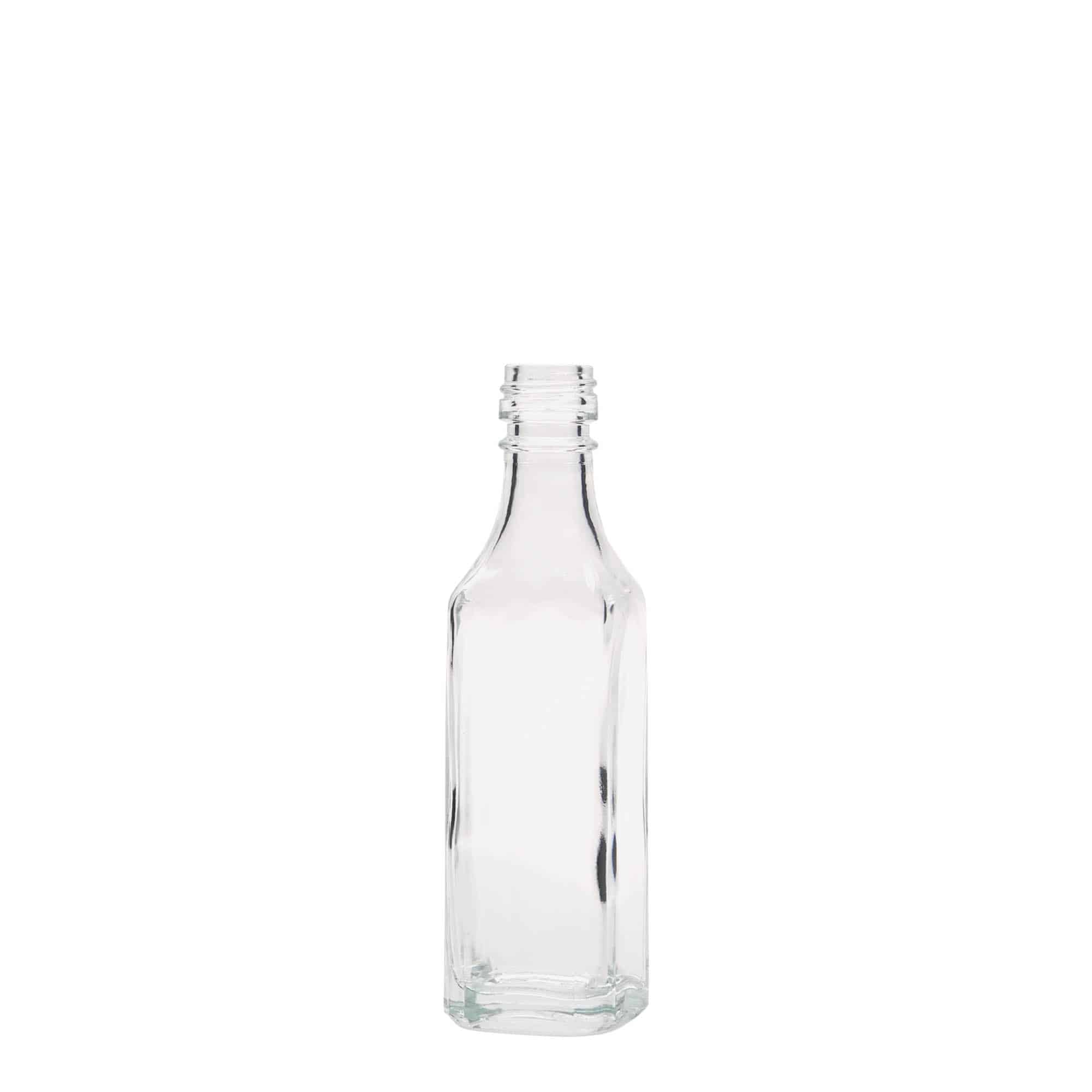 50 ml γυάλινο μπουκάλι 'Siena', τετράγωνο, στόμιο: PP 18