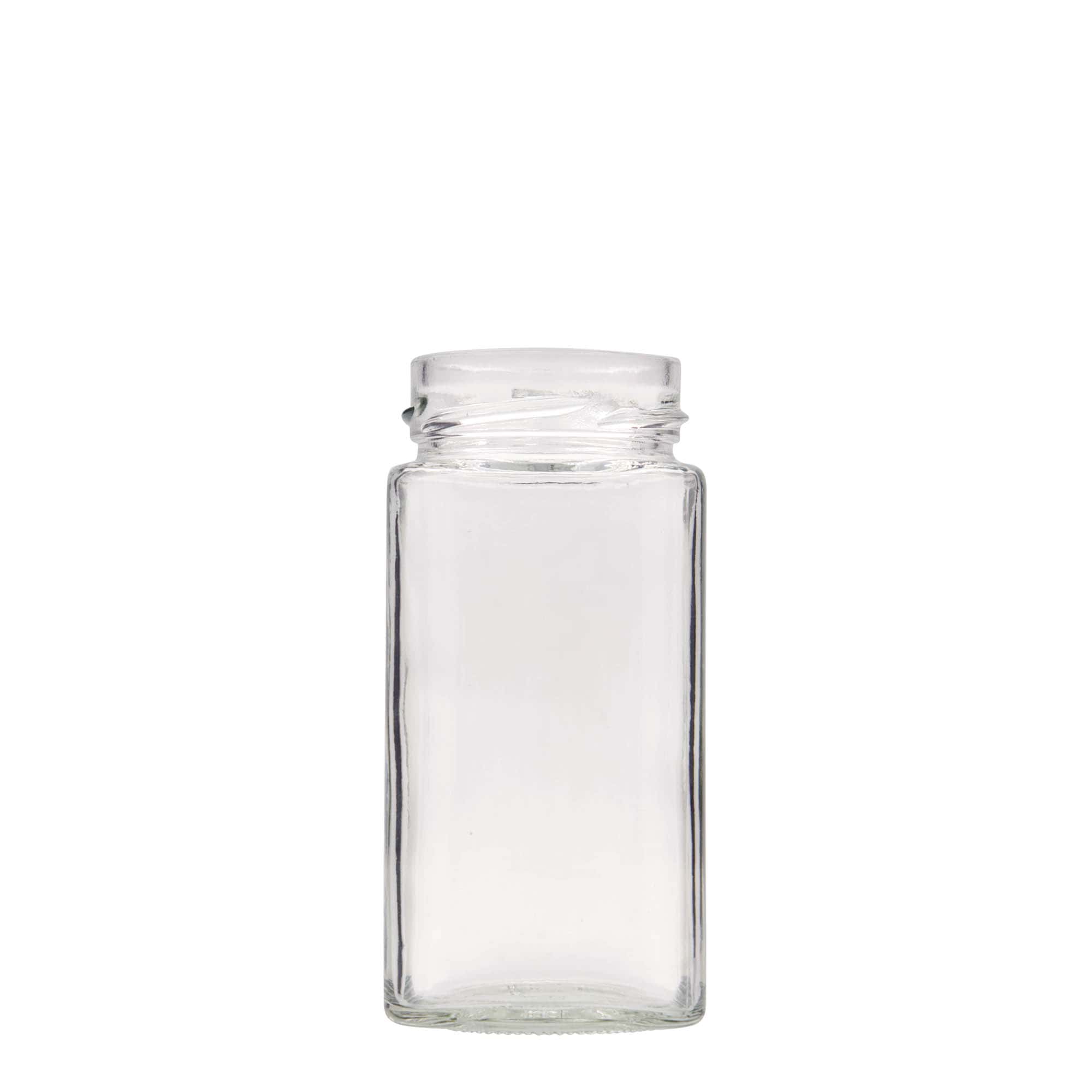 314 ml τετράγωνο γυάλινο βάζο 'Funny', στόμιο: Deep-Twist-Off (DTO 58)