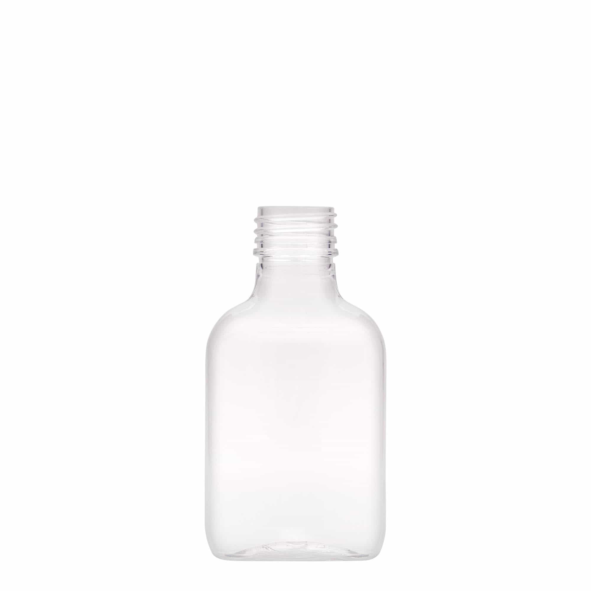 Φλασκί τσέπης 100 ml, οβάλ, πλαστικό PET, στόμιο: PP 28