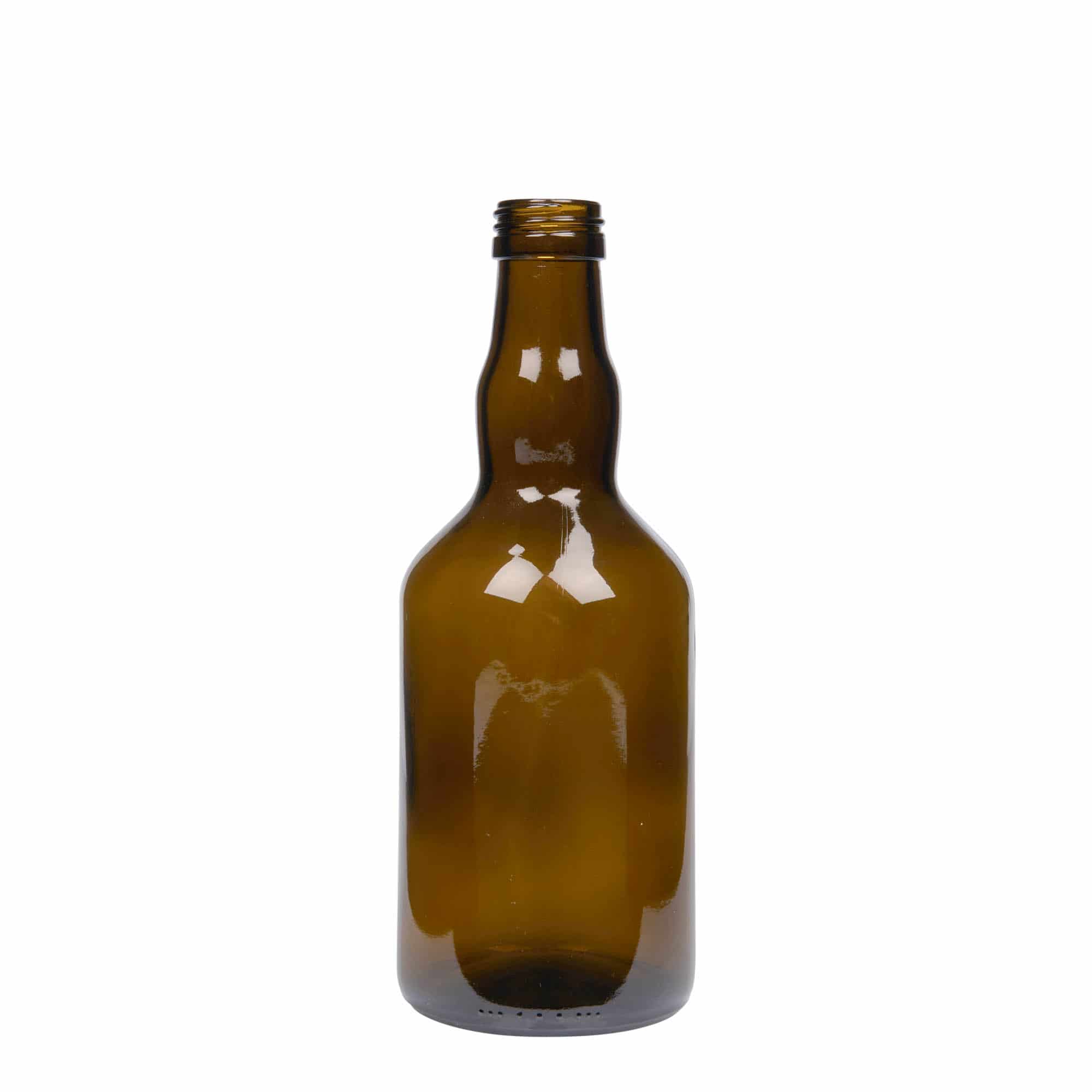 Γυάλινο μπουκάλι 'Olona' 500 ml, πράσινο αντικέ, στόμιο: PP 31,5 Γυάλινο μπουκάλι 'Olona' 500 ml, πράσινο αντικέ, στόμιο: PP 31,5