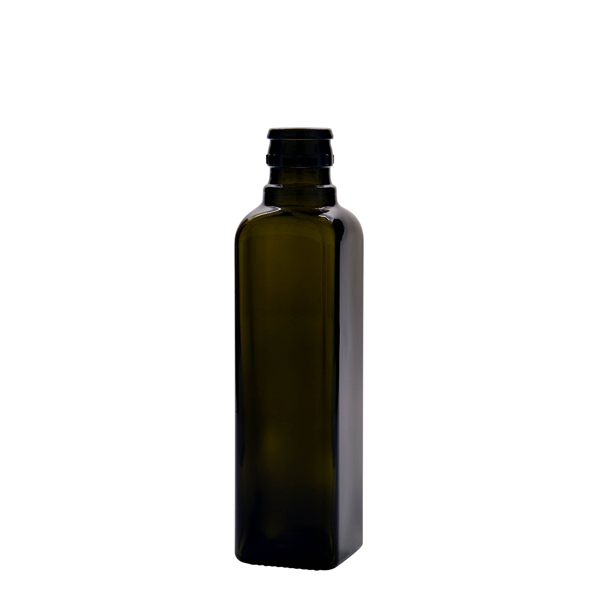 250 ml μπουκάλι ξυδιού/λαδιού 'Quadra', γυαλί, τετράγωνο, παλαιωμένο πράσινο, στόμιο: DOP