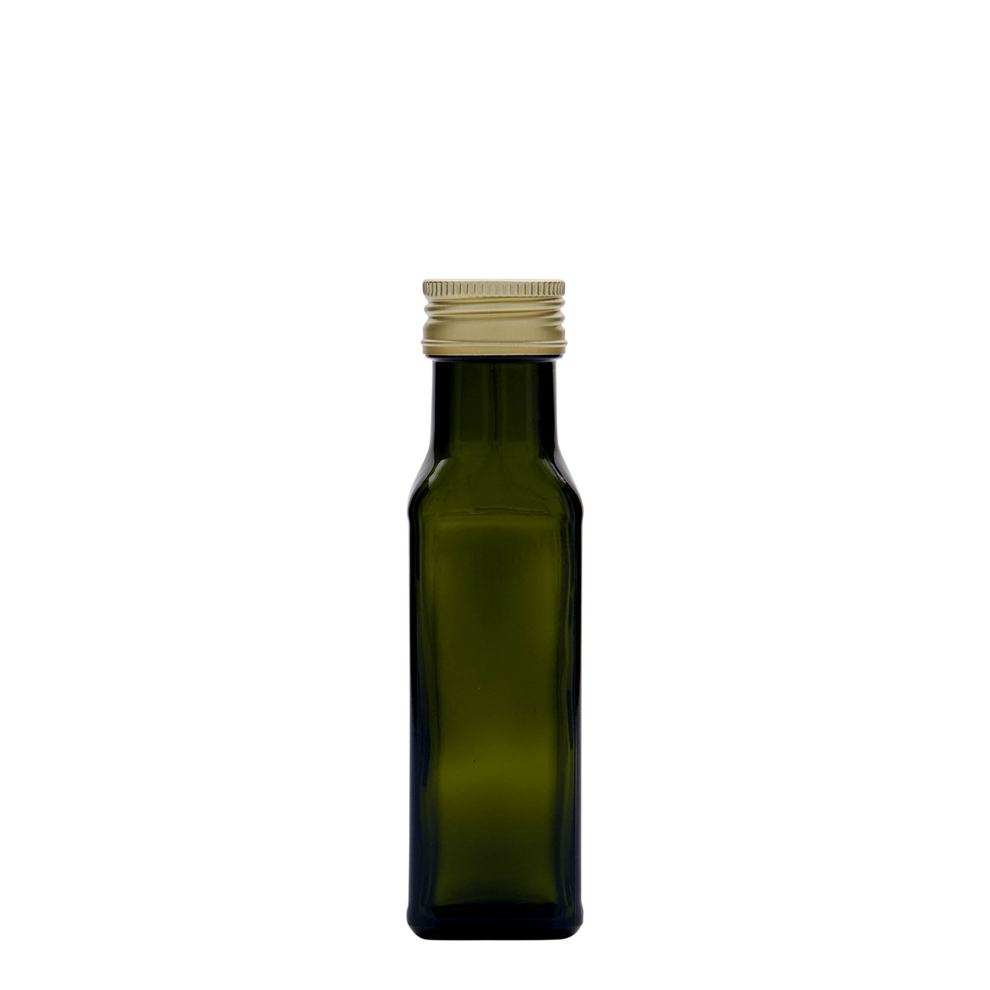 100 ml γυάλινο μπουκάλι 'Marasca', τετράγωνο, παλαιωμένο πράσινο, στόμιο: PP 31,5 100 ml γυάλινο μπουκάλι 'Marasca', τετράγωνο, παλαιωμένο πράσινο, στόμιο: PP 31,5