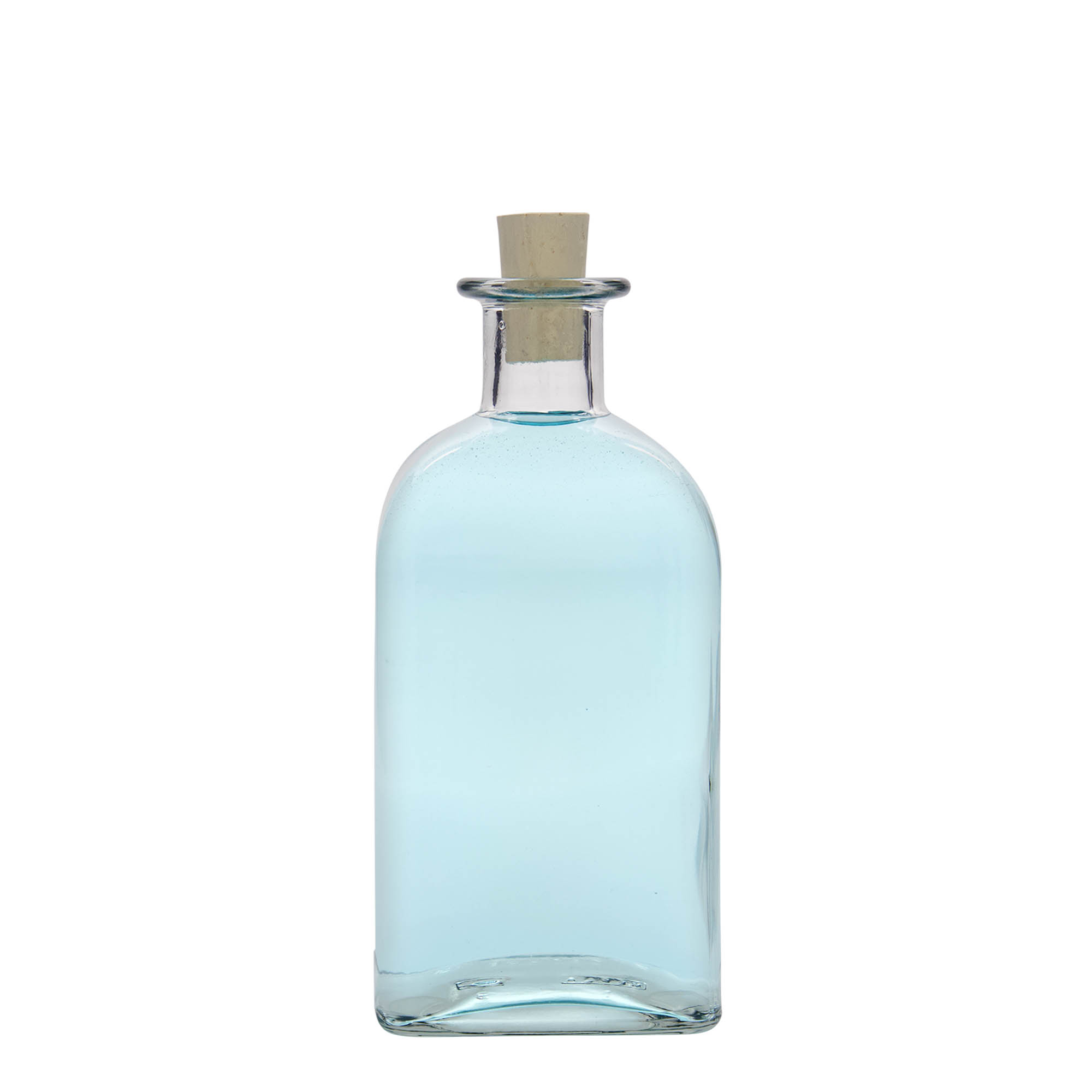 500 ml γυάλινο μπουκάλι Apotheker Carré, τετράγωνο, στόμιο: φελλός