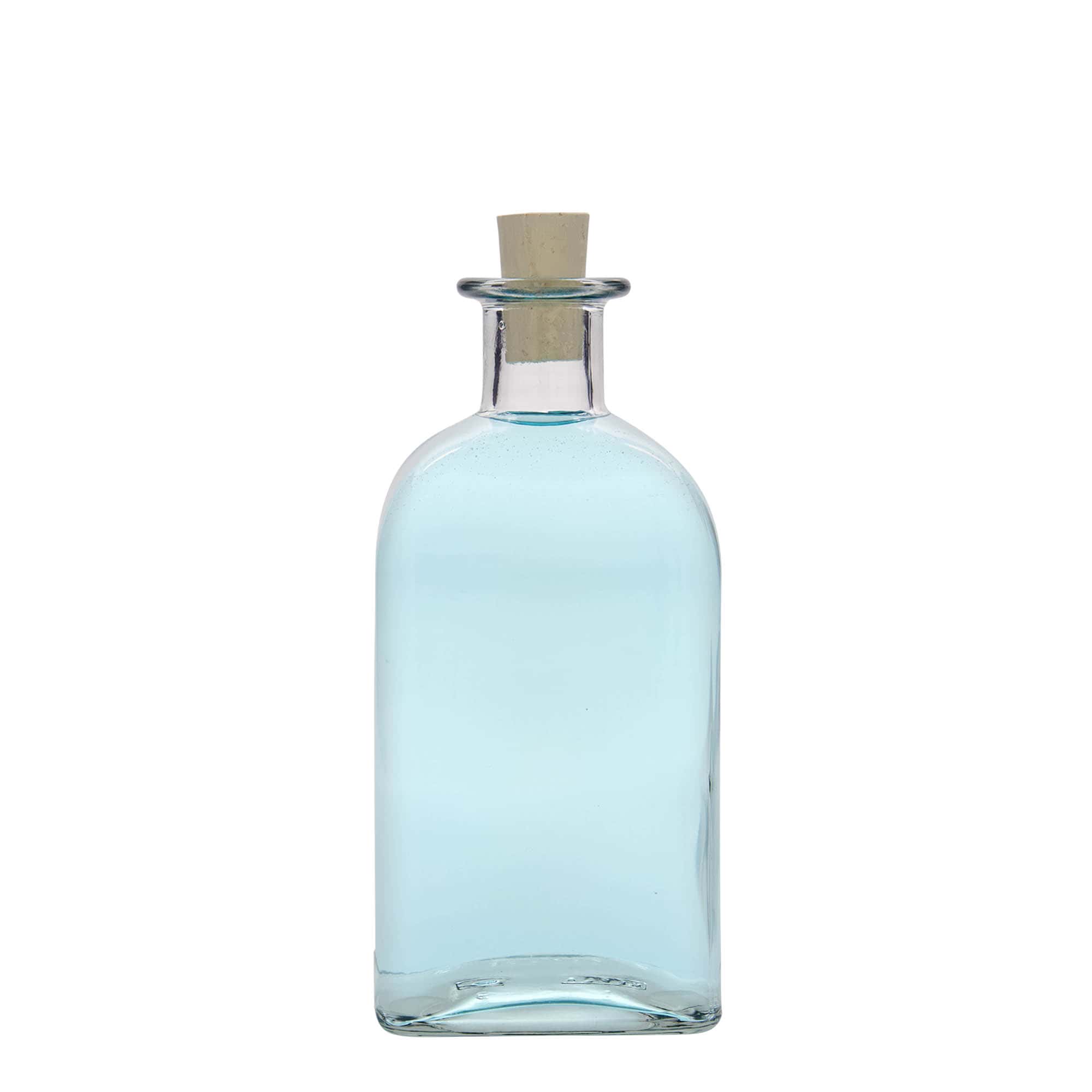 500 ml γυάλινο μπουκάλι Apotheker Carré, τετράγωνο, στόμιο: φελλός