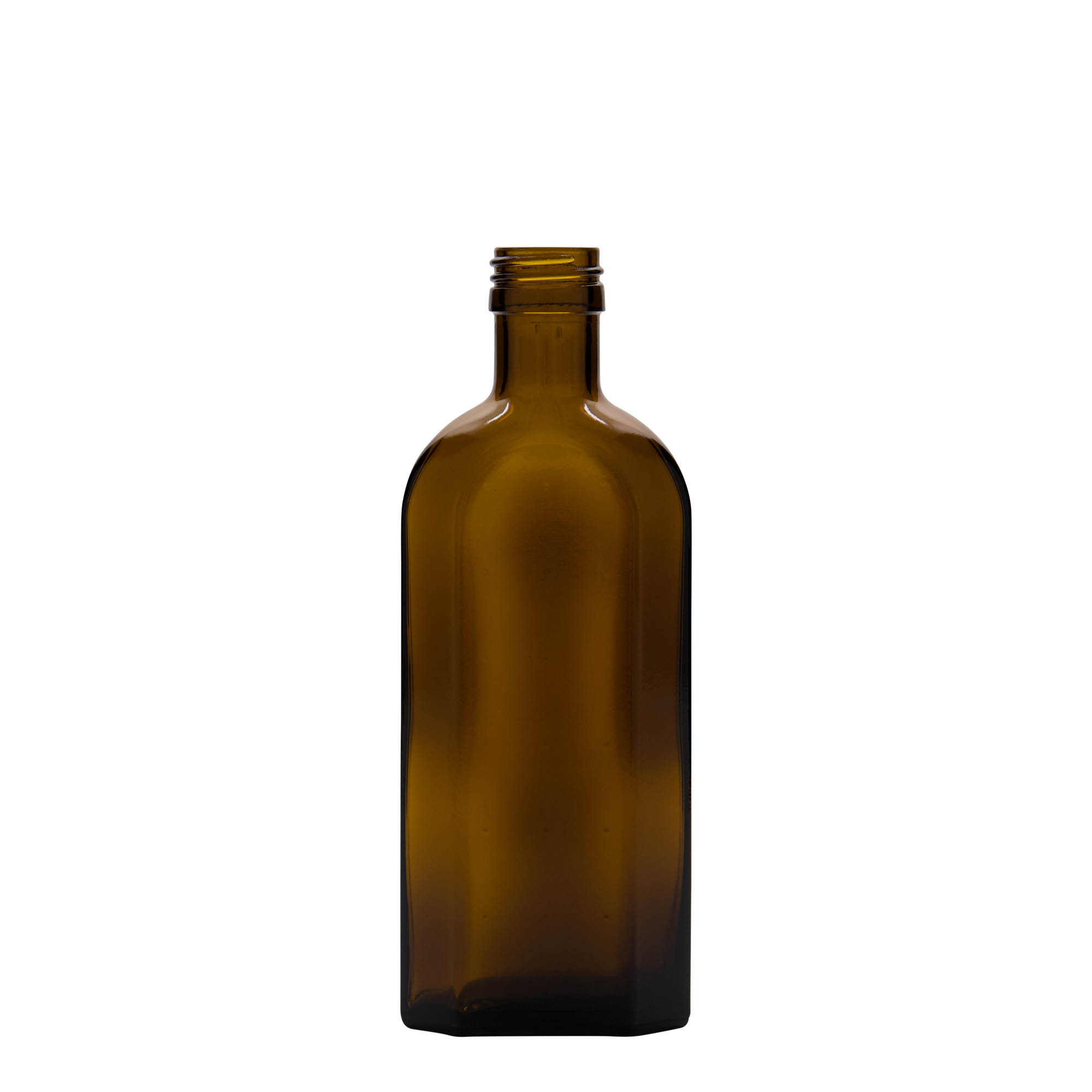 250 ml ιατρικό φιαλίδιο Meplat, οβάλ, γυαλί, καφέ, στόμιο: PP 28