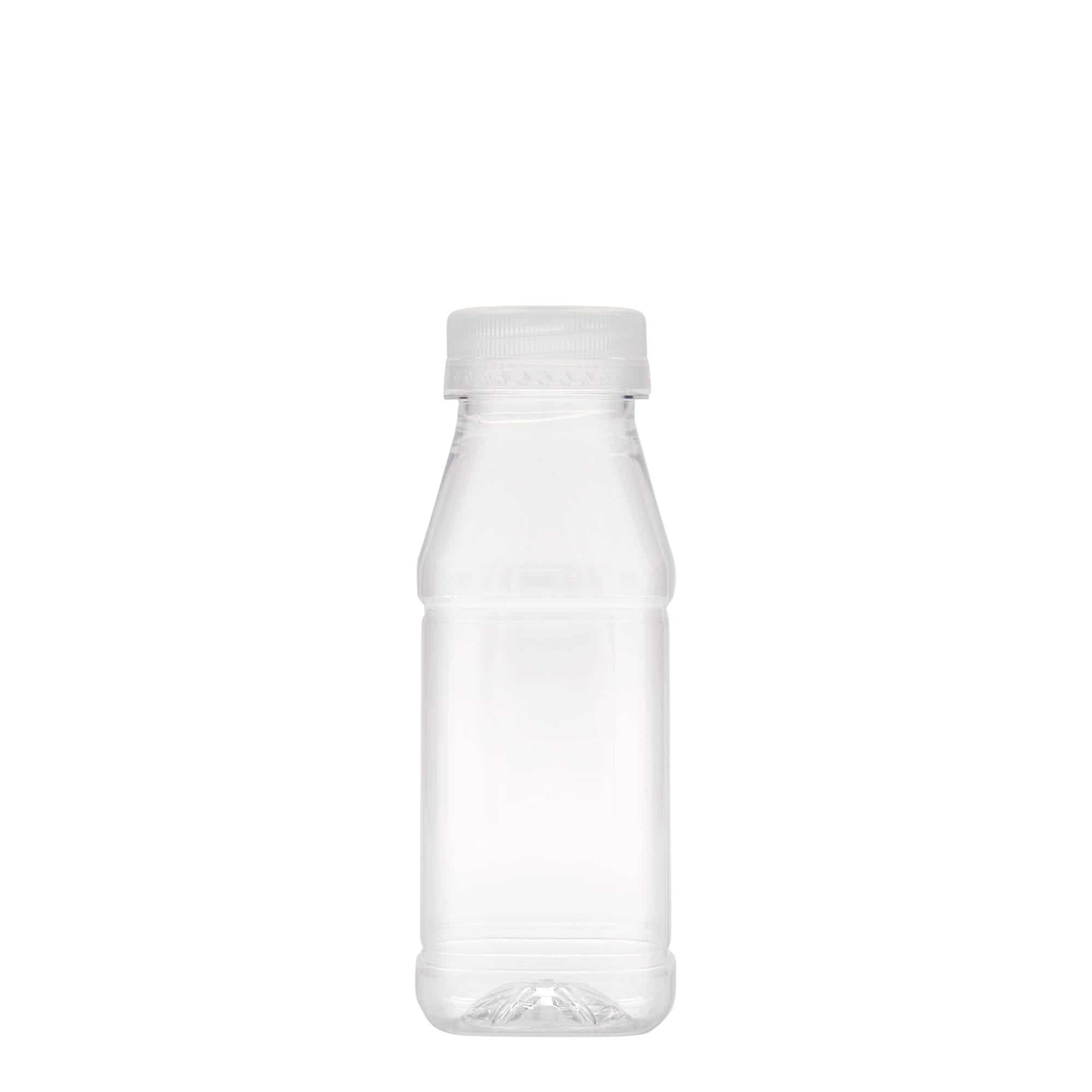 250 ml φιάλη PET 'Milk and Juice Carré', τετράγωνη, πλαστικό, στόμιο: 38 mm