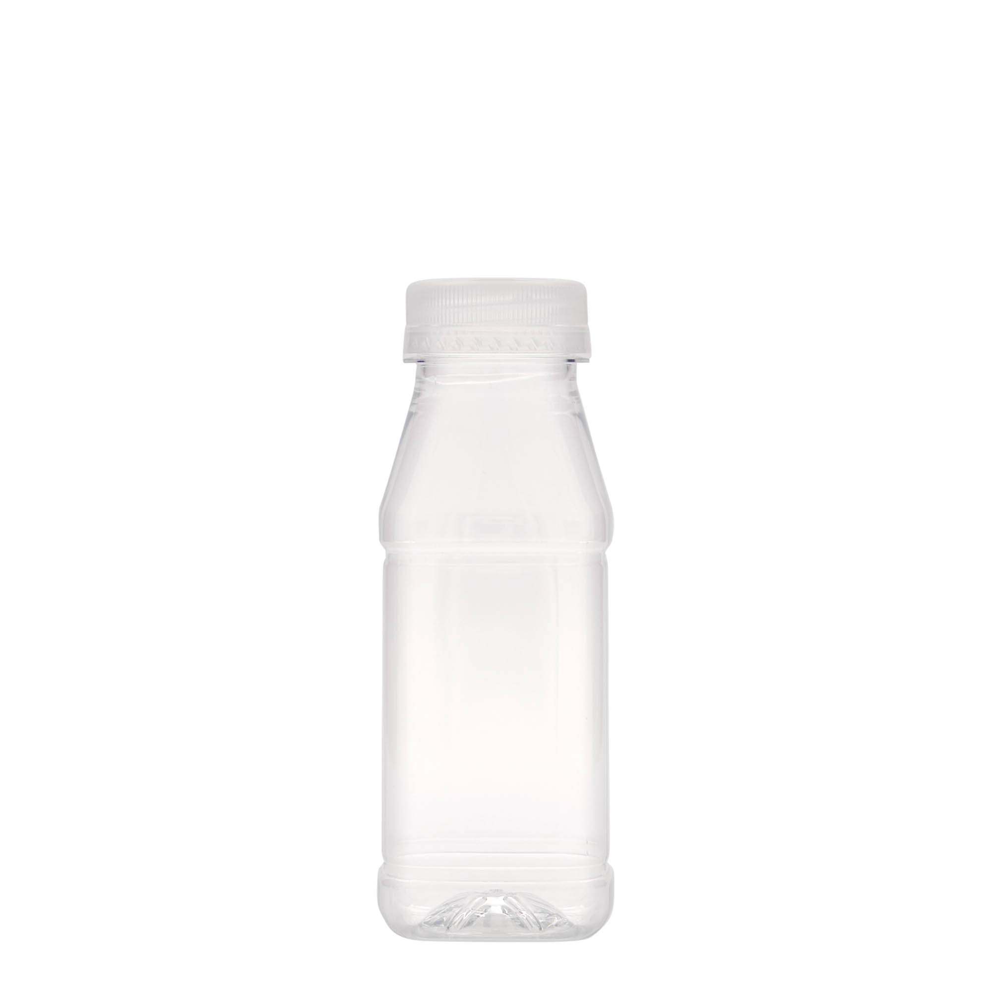 250 ml φιάλη PET 'Milk and Juice Carré', τετράγωνη, πλαστικό, στόμιο: 38 mm