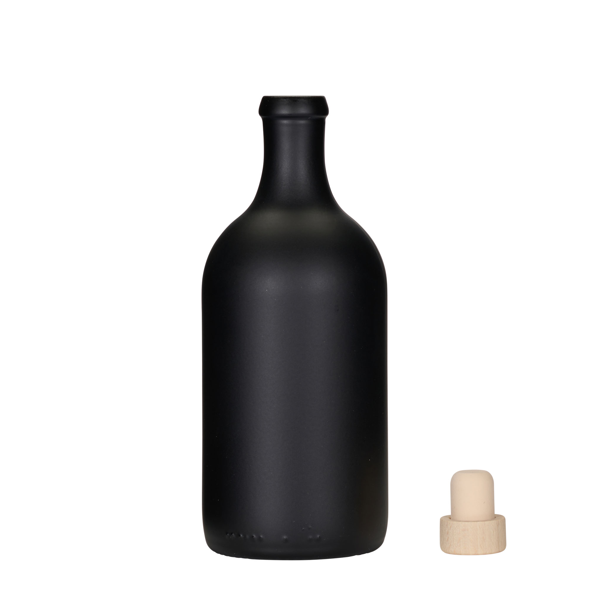 500 ml γυάλινο μπουκάλι 'Ginevra Leggera', μαύρο, στόμιο: φελλός