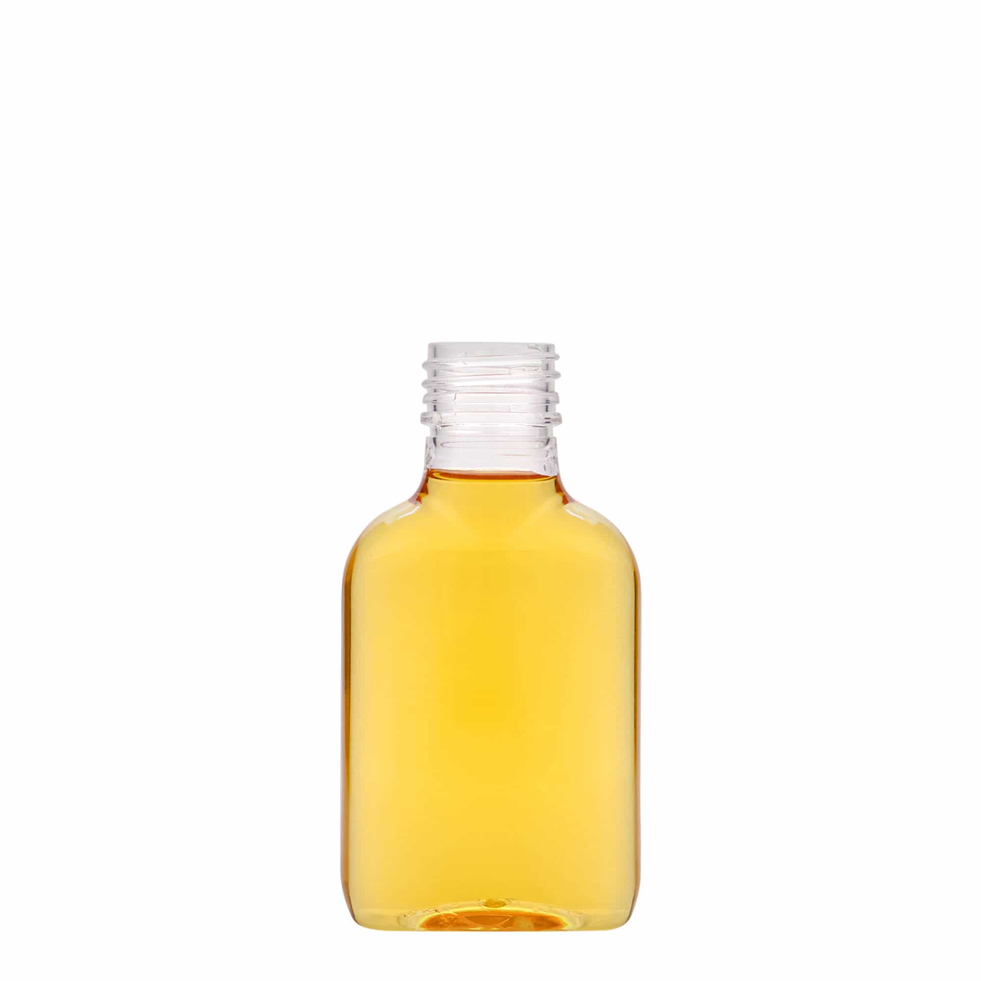 Φλασκί τσέπης 100 ml, οβάλ, πλαστικό PET, στόμιο: PP 28