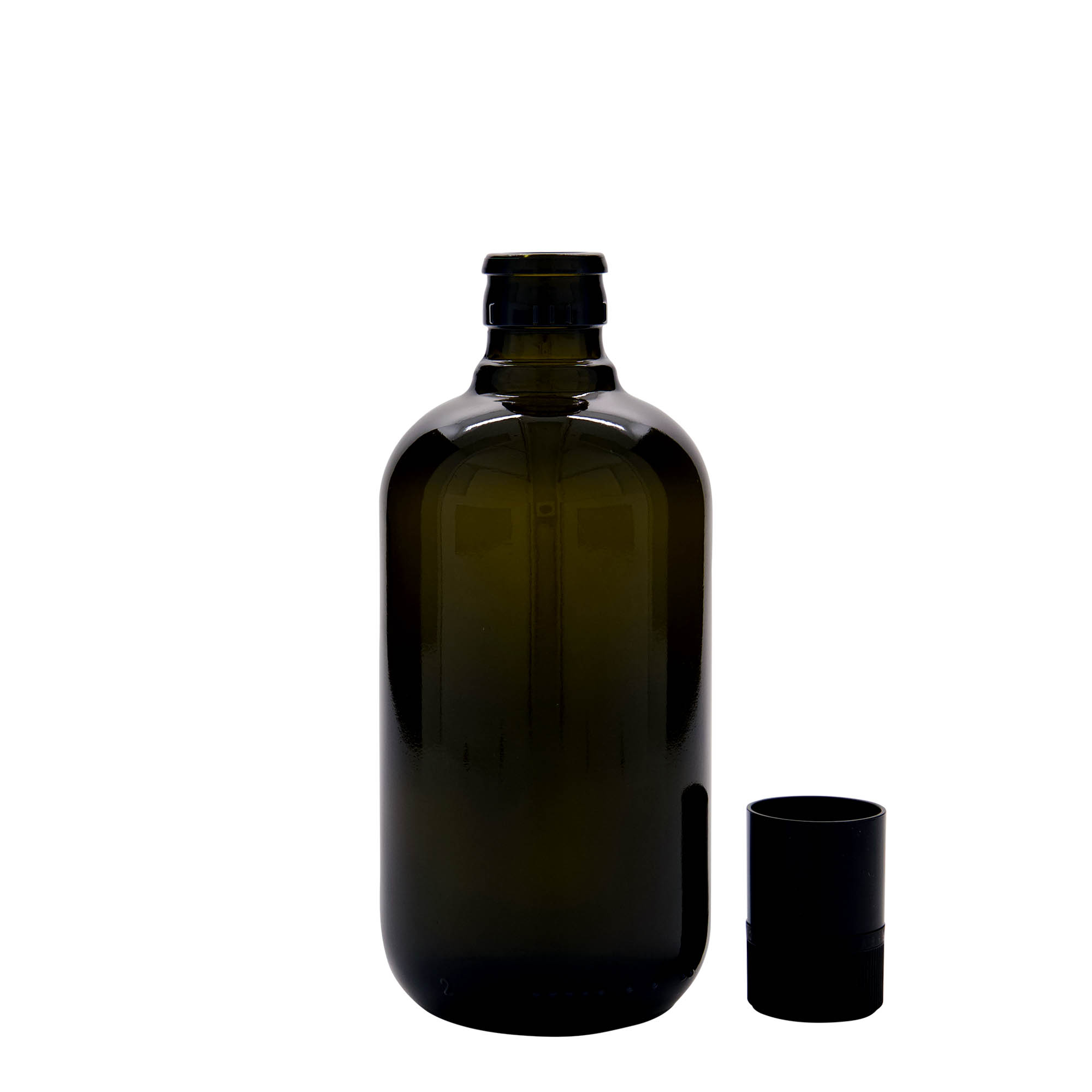 500 ml μπουκάλι ξιδιού/λαδιού 'Biolio', γυαλί παλαιωμένο πράσινο, στόμιο: DOP