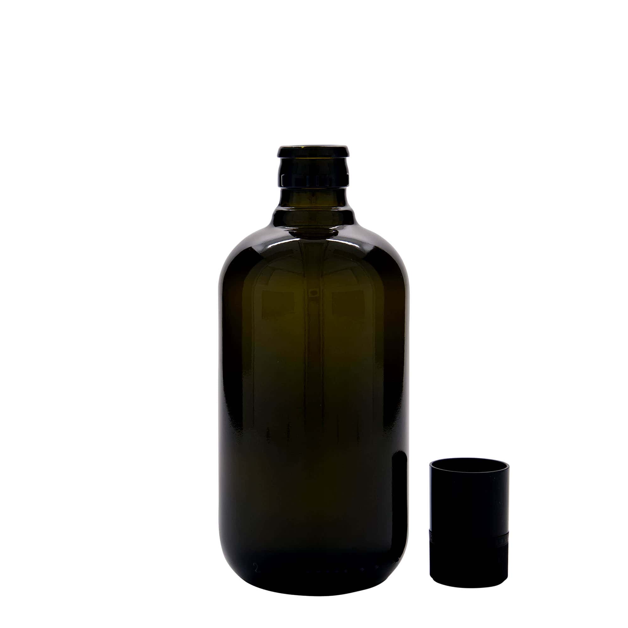 500 ml μπουκάλι ξιδιού/λαδιού 'Biolio', γυαλί παλαιωμένο πράσινο, στόμιο: DOP