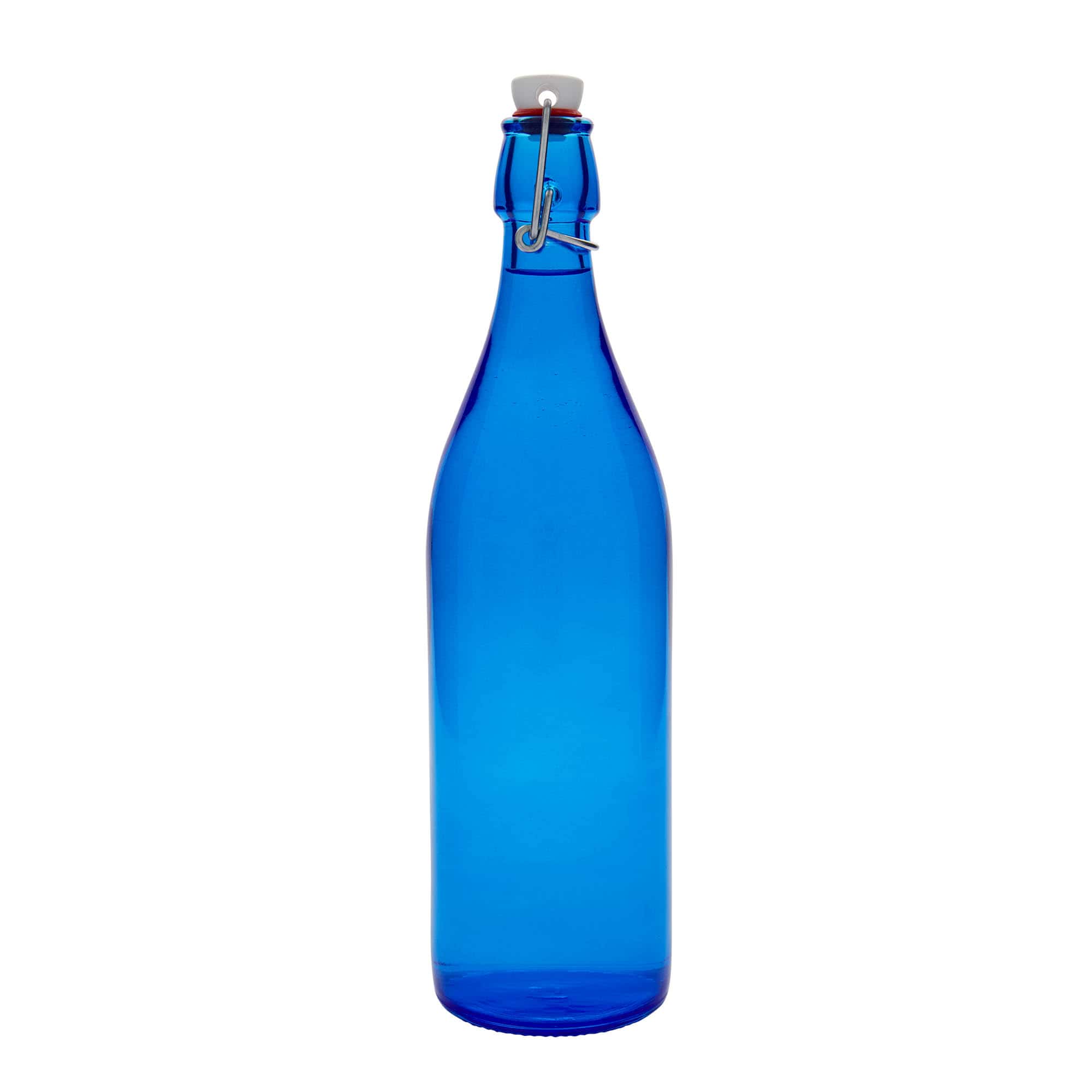 1.000 ml γυάλινο μπουκάλι 'Giara', μπλε, στόμιο: κλείσιμο με μπρούγκελ