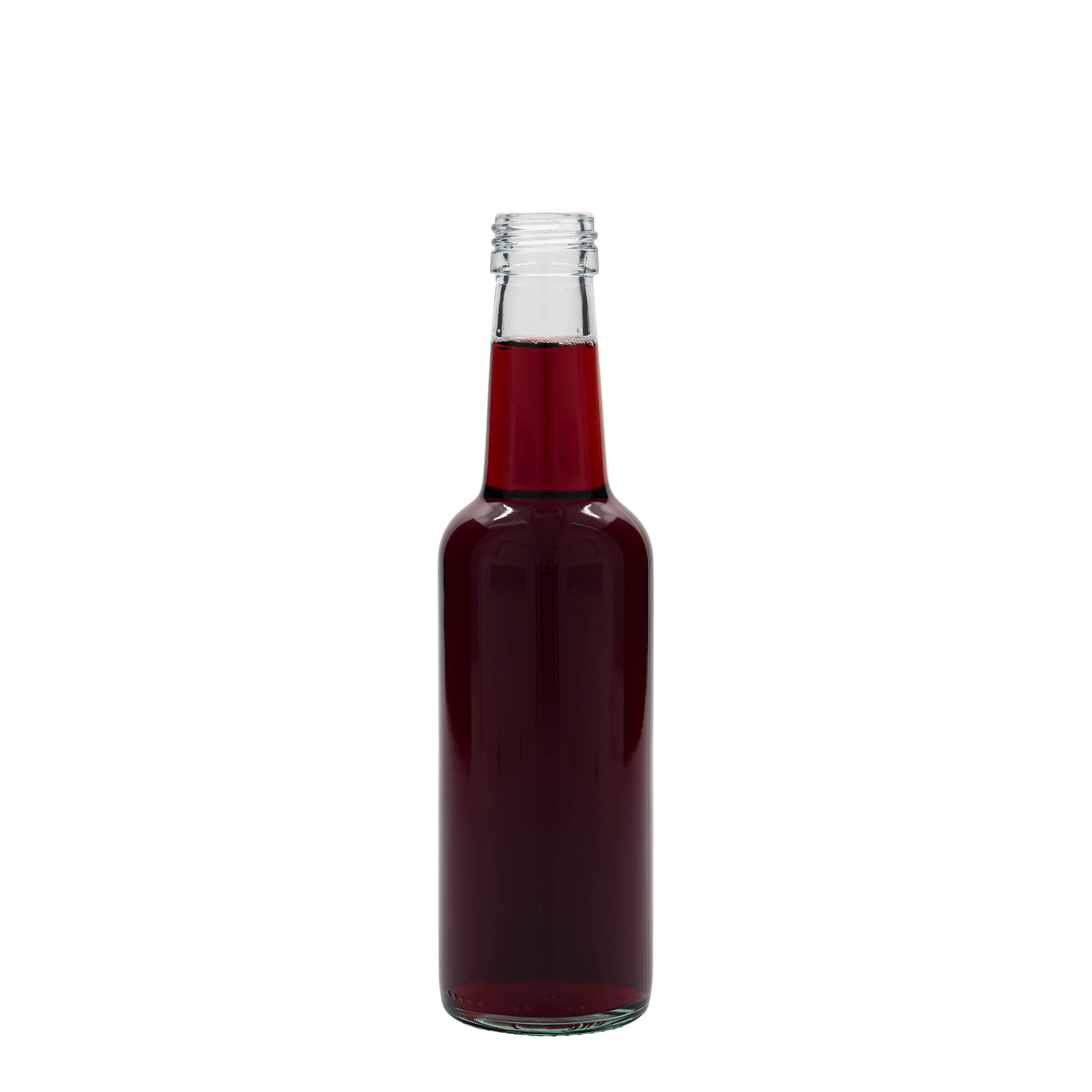 250 ml γυάλινο μπουκάλι με ίσιο λαιμό, στόμιο: PP 28 250 ml γυάλινο μπουκάλι με ίσιο λαιμό, στόμιο: PP 28
