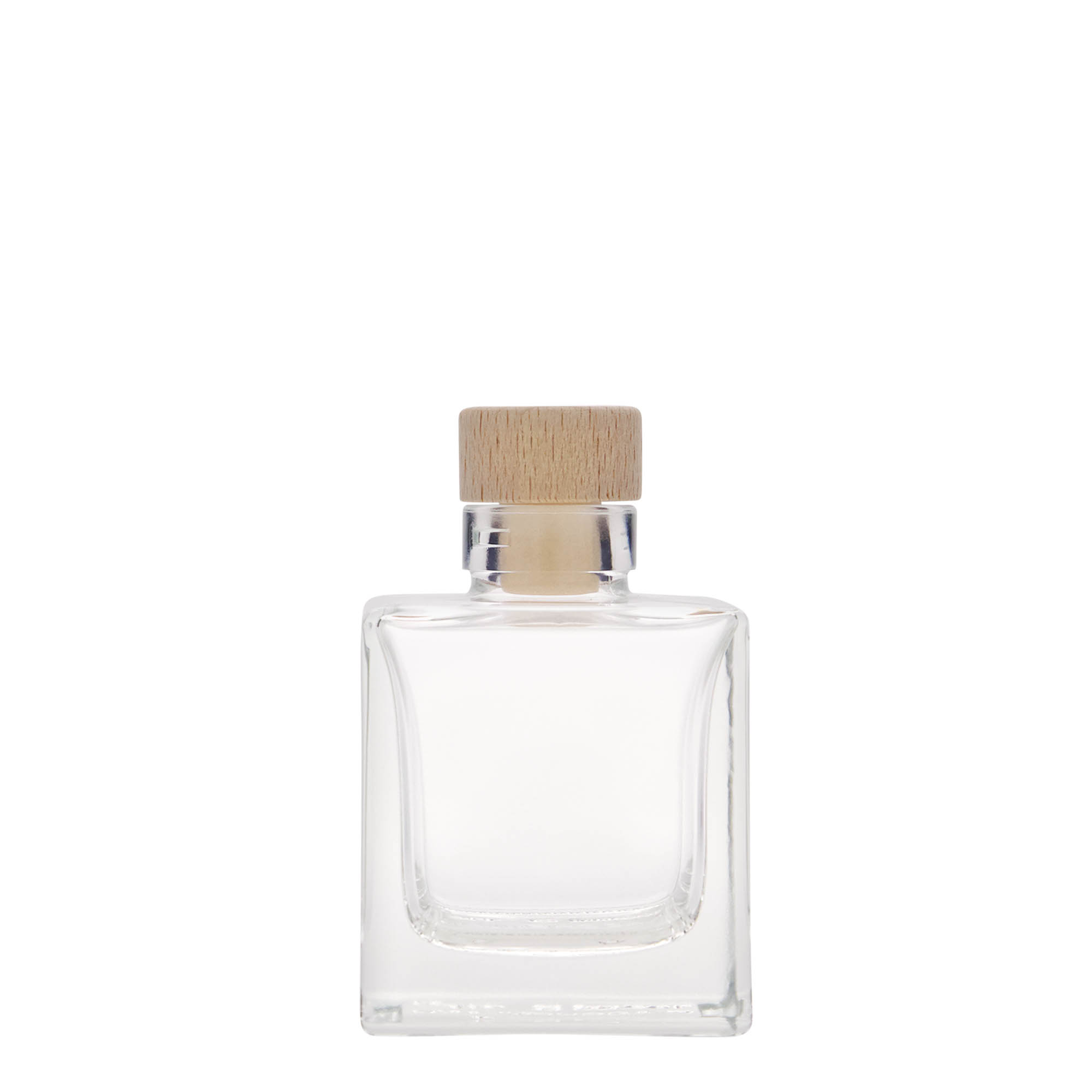 100 ml γυάλινο μπουκάλι 'Cube', τετράγωνο, στόμιο: φελλός