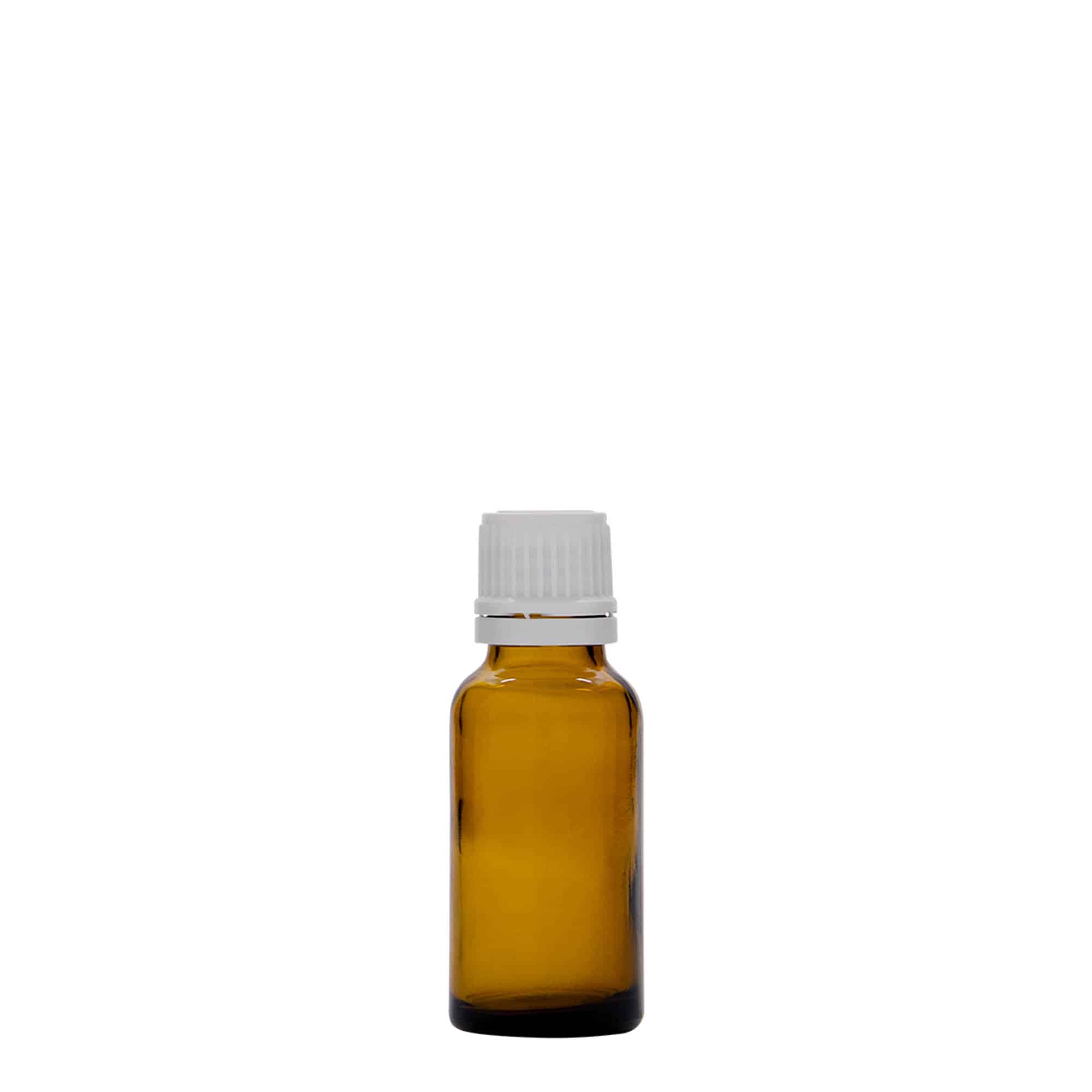 20 ml φαρμακευτικό μπουκάλι, καφέ γυαλί, στόμιο: DIN 18