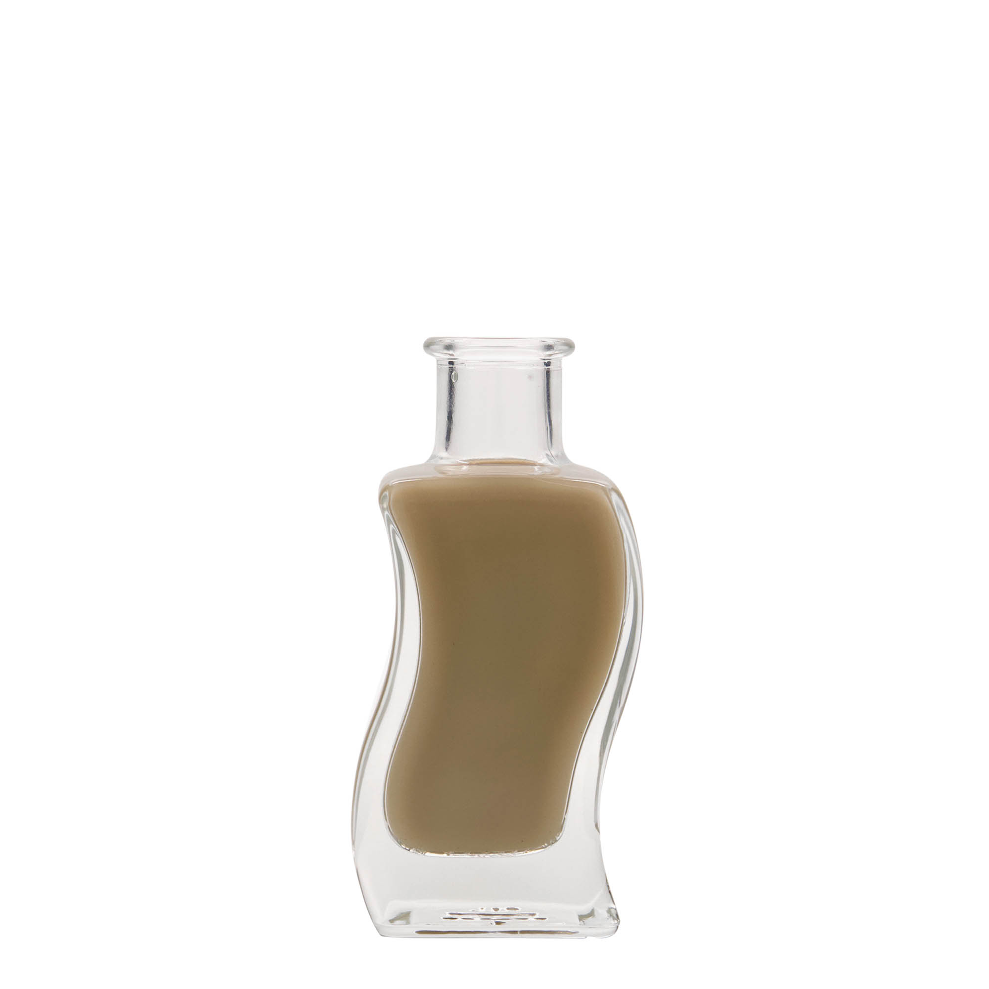 100 ml γυάλινο μπουκάλι 'Κυματισμός', τετράγωνο, στόμιο: φελλός