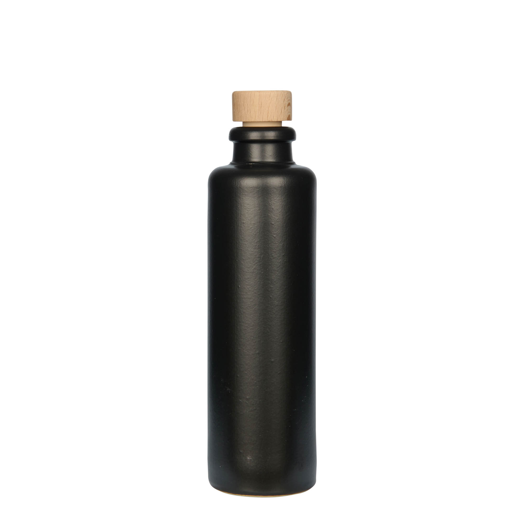 200 ml πήλινο δοχείο, κεραμικό, μαύρο, στόμιο: φελλός