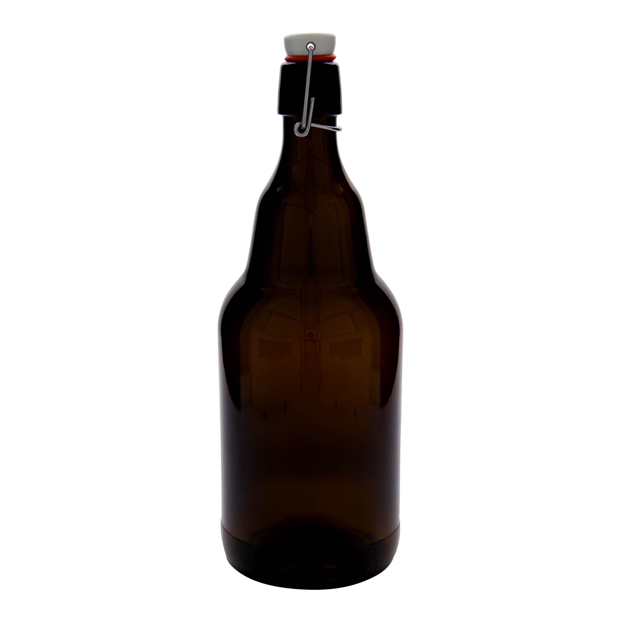 2.000 ml μπουκάλι μπύρας, γυαλί, καφέ, στόμιο: κλείσιμο με μπρούτζινο κλιπ