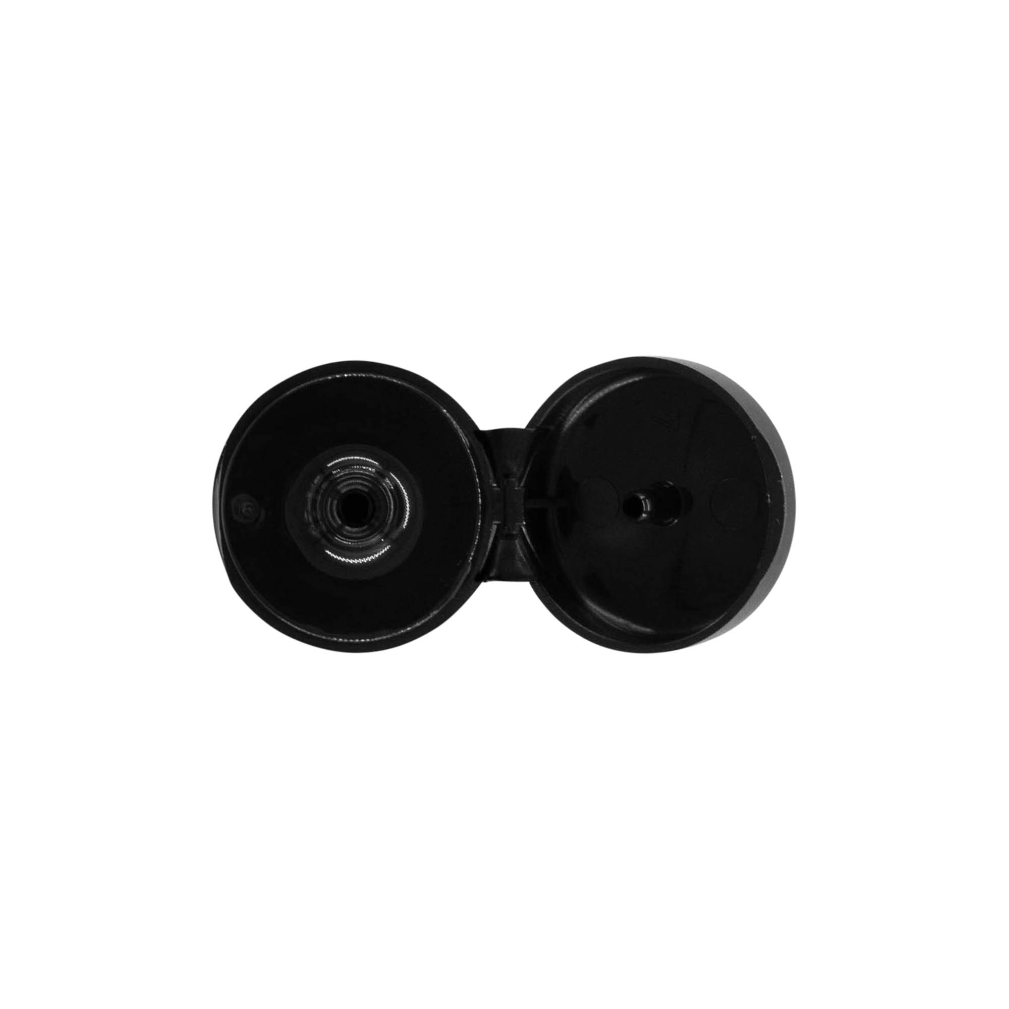 Κάλυμμα με βίδα και αρθρωτό μεντεσέ, πλαστικό PP, μαύρο, για στόμιο: 20/410 Κάλυμμα με βίδα και αρθρωτό μεντεσέ, πλαστικό PP, μαύρο, για στόμιο: 20/410