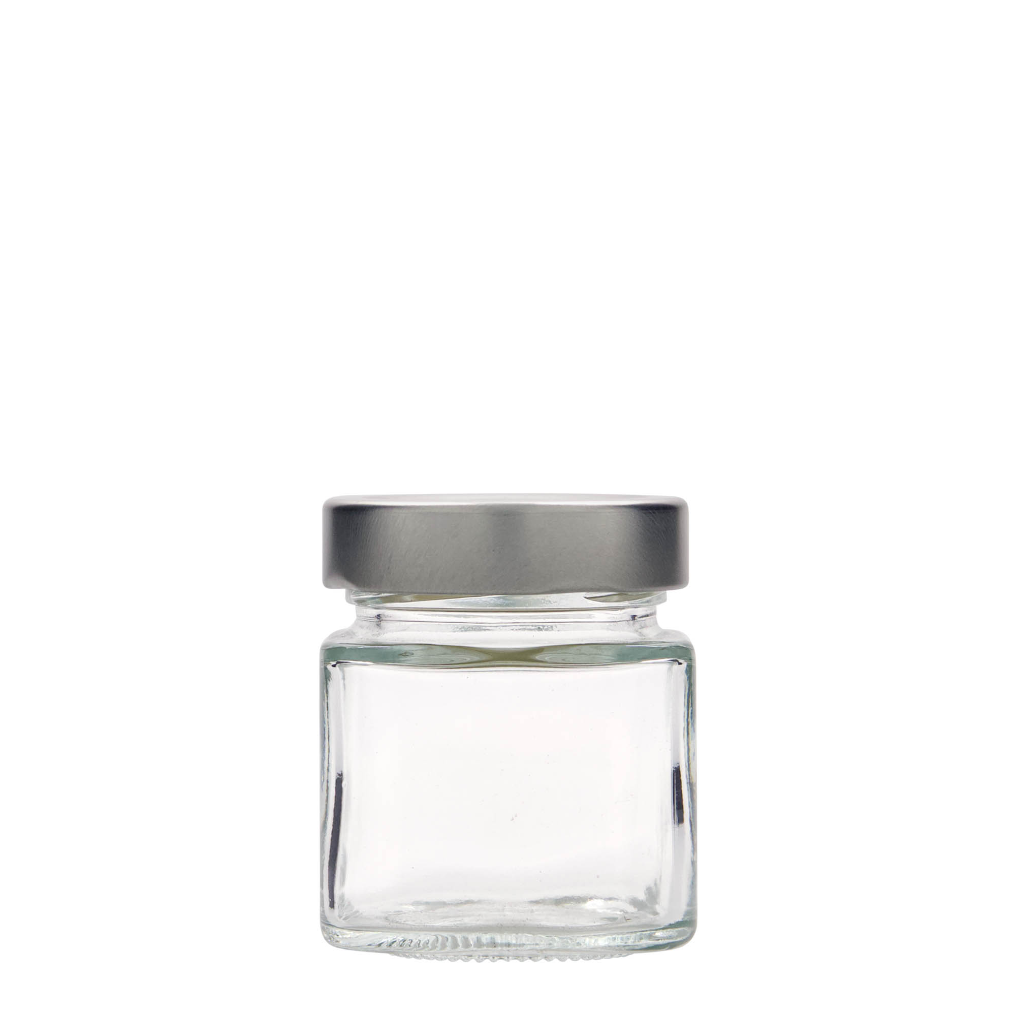 156 ml τετράγωνο γυάλινο βάζο 'Funny', στόμιο: Deep-Twist-Off (DTO 58) 156 ml τετράγωνο γυάλινο βάζο 'Funny', στόμιο: Deep-Twist-Off (DTO 58)